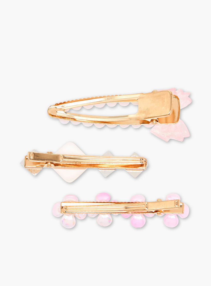 Pack of 3 Metal Embellished Hair Clip-women-hairaccessories-clips-image-2