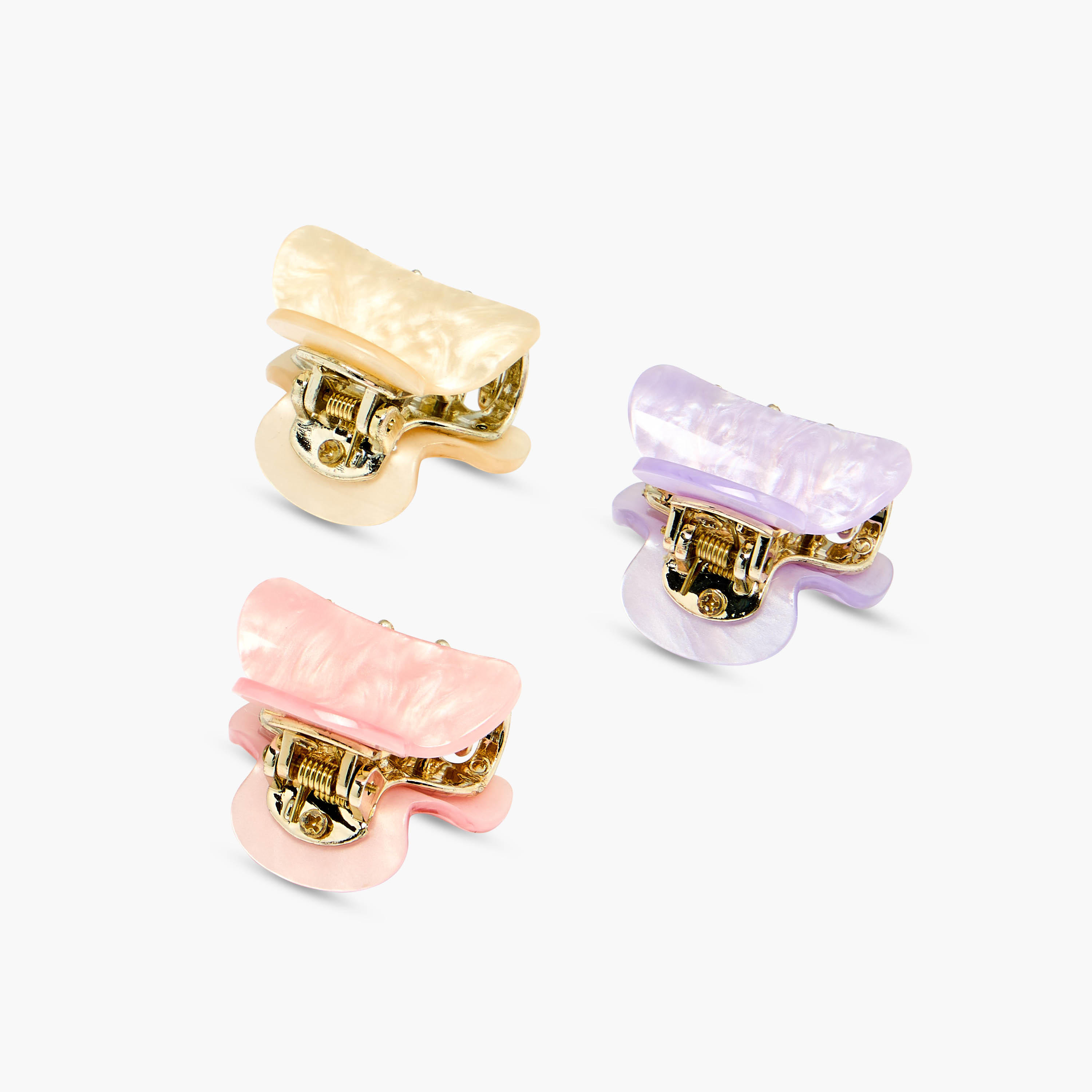 Pack of 3 Curved Shape Hair Clamps with Pearl Finish-women-hairaccessories-bands-image-5