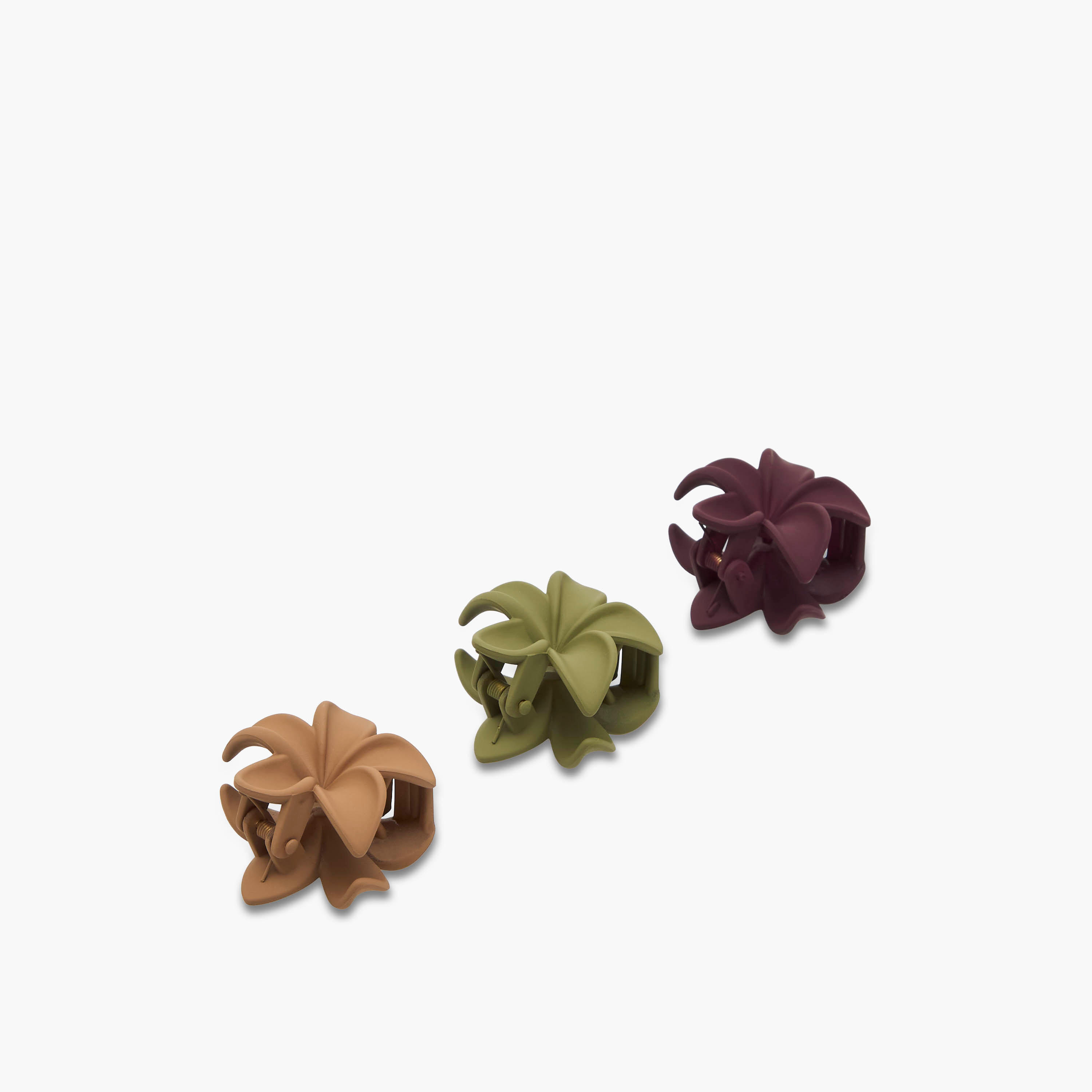 Pack of 3 Floral Hair Clamps with Matte Finish-women-hairaccessories-clamps-image-5