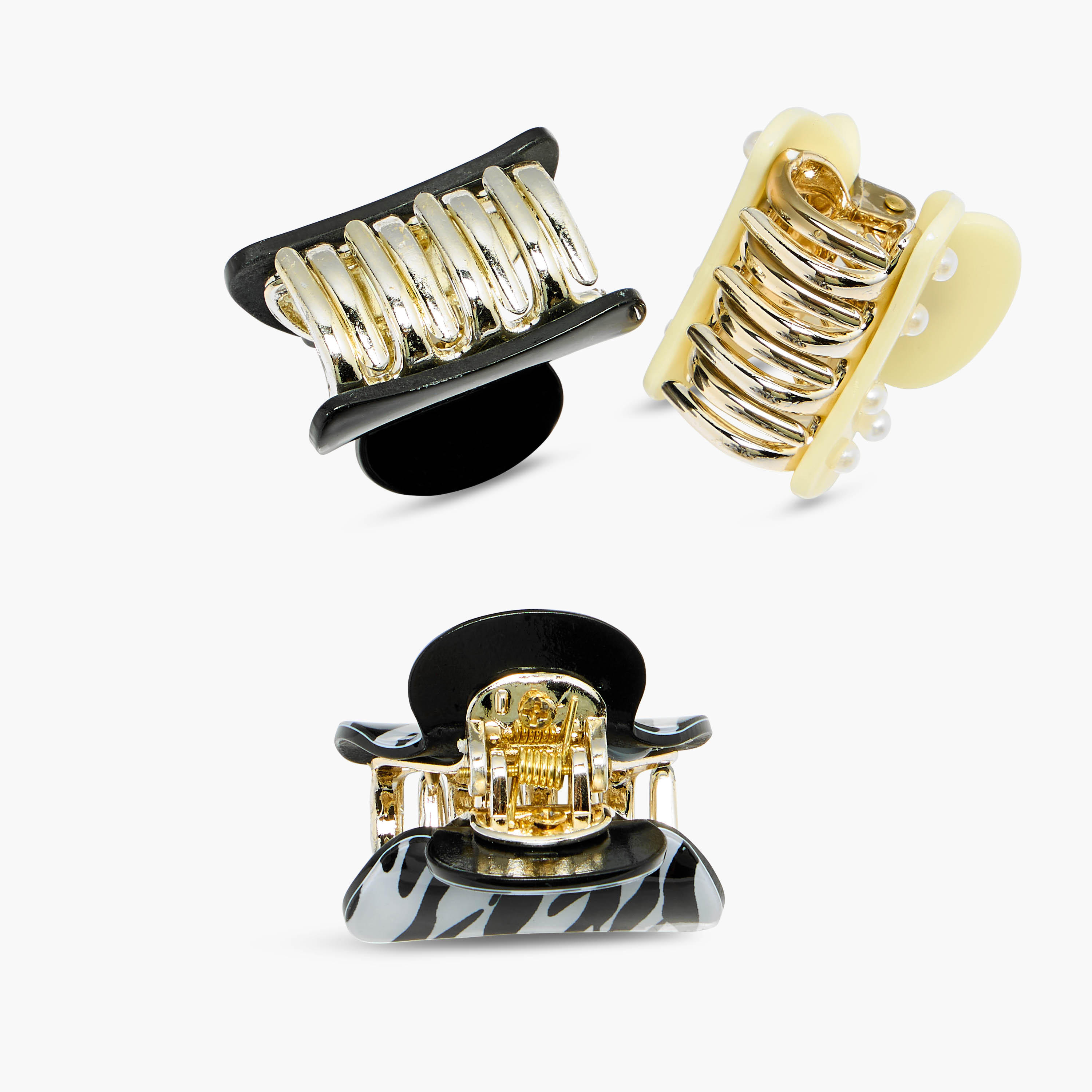 Pack of 3 Curved Shape Hair Clamps with Assorted Design-women-hairaccessories-bands-image-6