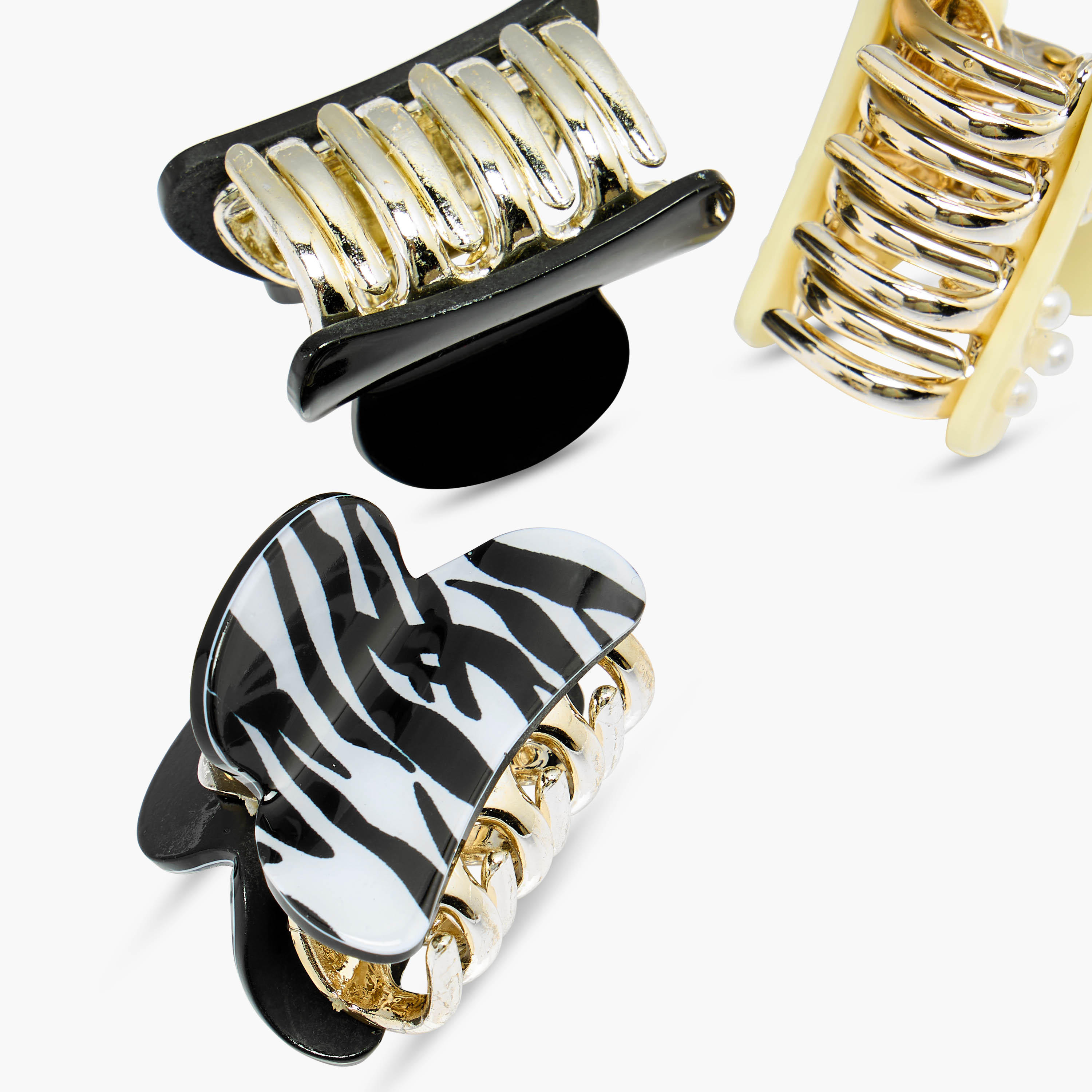 Pack of 3 Curved Shape Hair Clamps with Assorted Design-women-hairaccessories-bands-image-7