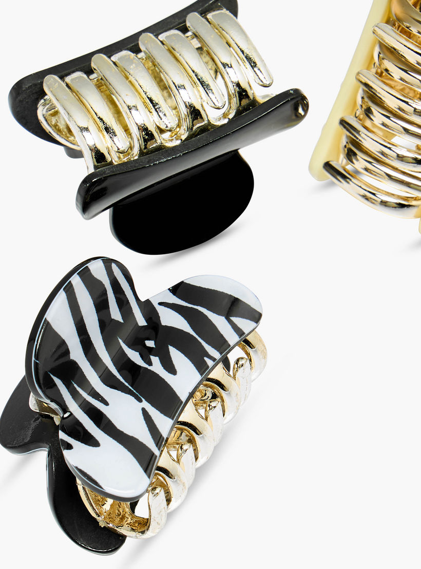 Pack of 3 Curved Shape Hair Clamps with Assorted Design-women-hairaccessories-bands-image-7