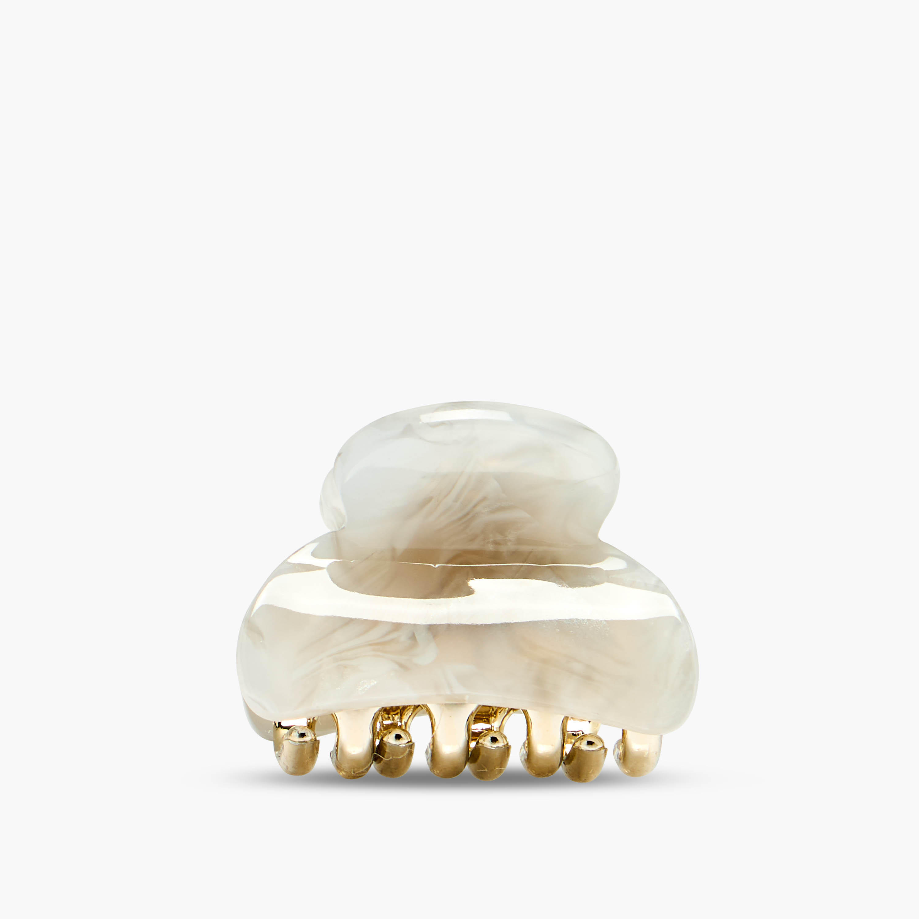 Pack of 3 Curved Shape Hair Clamps with Pearl Marble Finish-women-hairaccessories-clamps-image-2