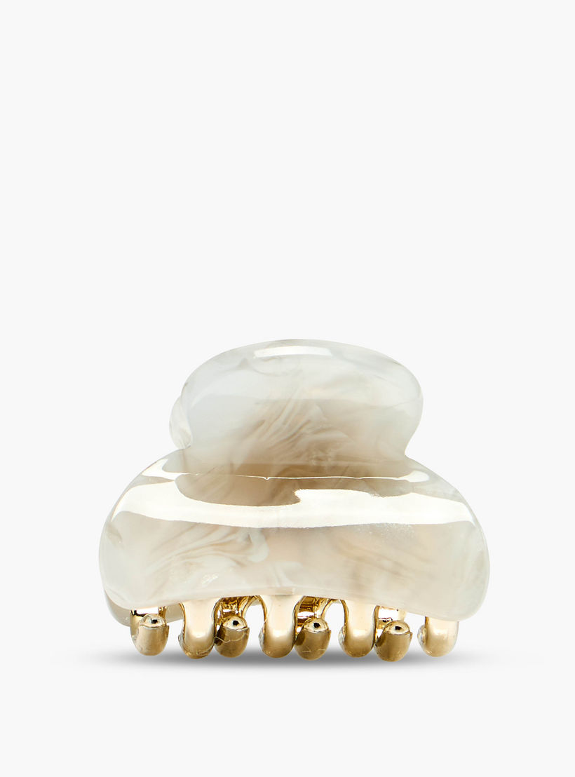 Pack of 3 Curved Shape Hair Clamps with Pearl Marble Finish-women-hairaccessories-clamps-image-2