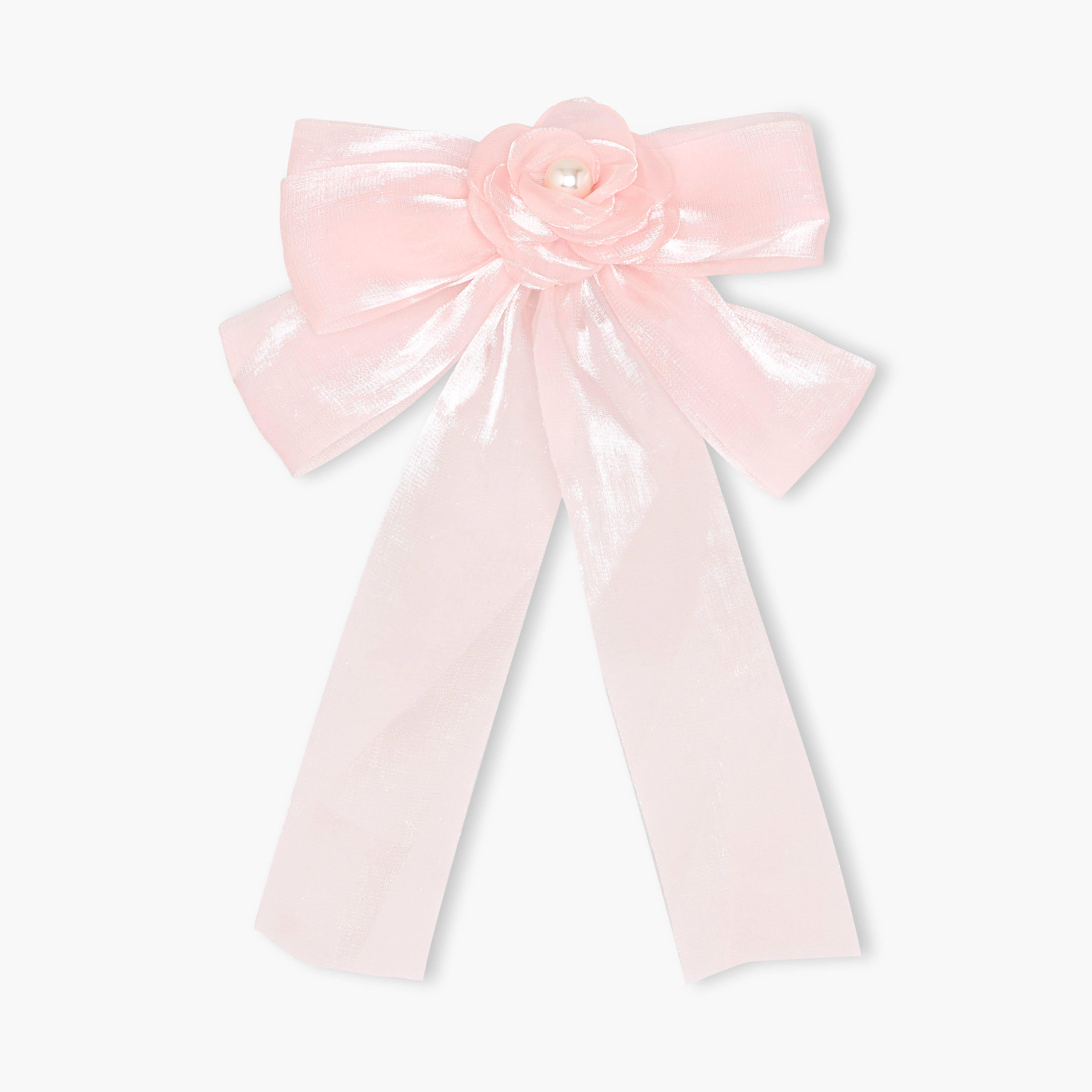 Bow Barrette Hair Clip with Pearl Embellishment-women-hairaccessories-clips-image-1