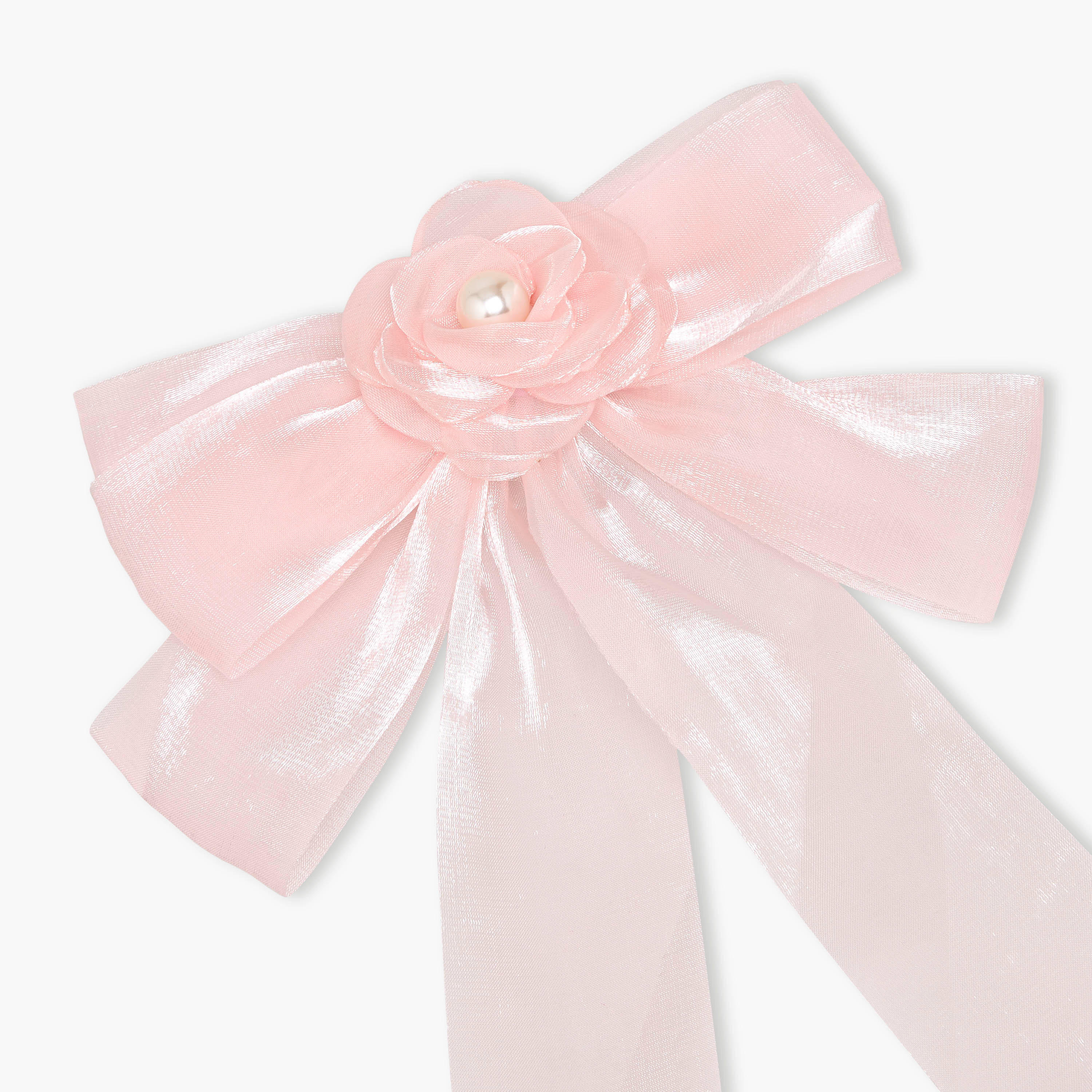 Bow Barrette Hair Clip with Pearl Embellishment-women-hairaccessories-clips-image-2