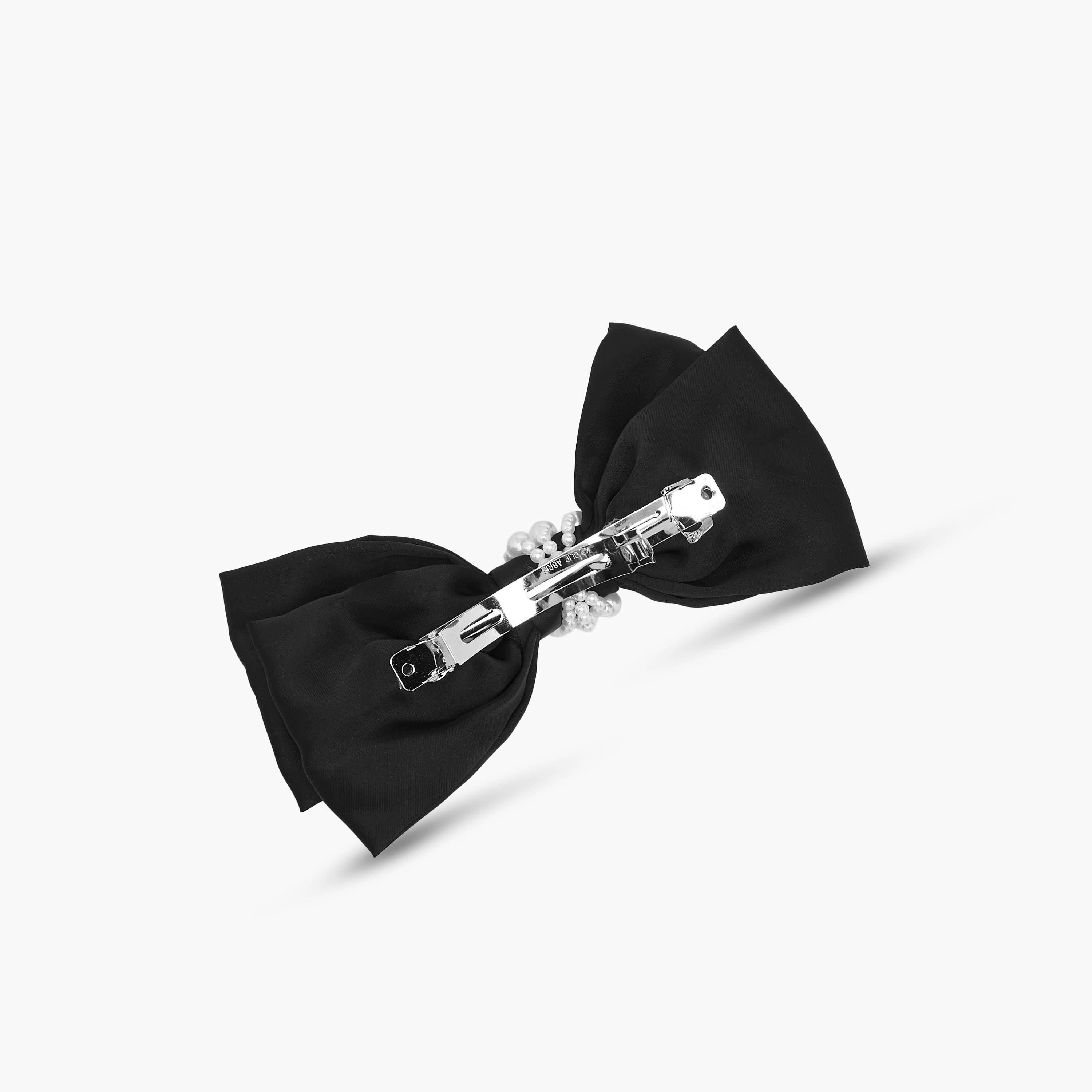 Bow Barrette Hair Clip with Pearl Embellishment-women-hairaccessories-clips-image-3