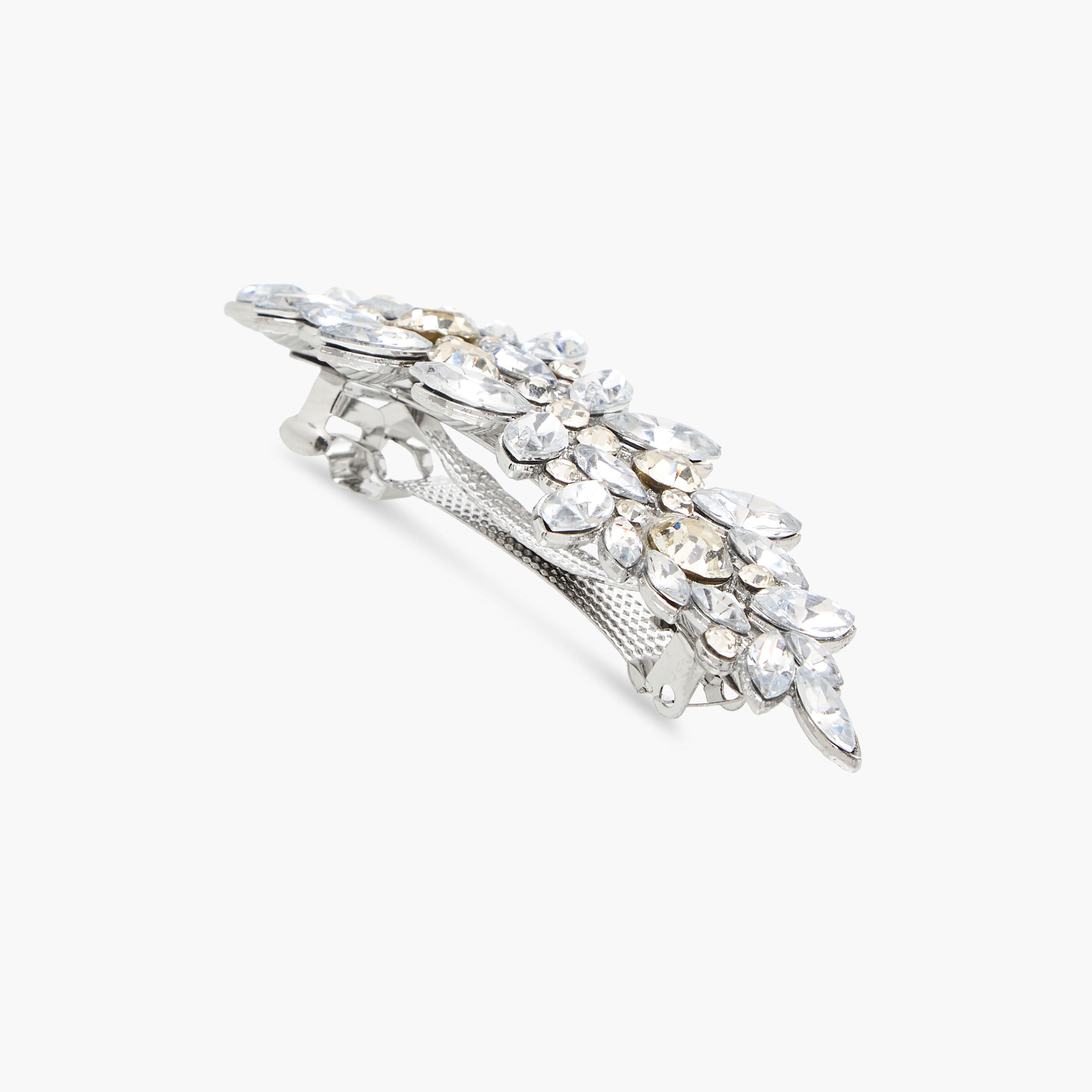 Rectangular Barrette Hair Clip with Stone Embellished Design-women-hairaccessories-clips-image-1