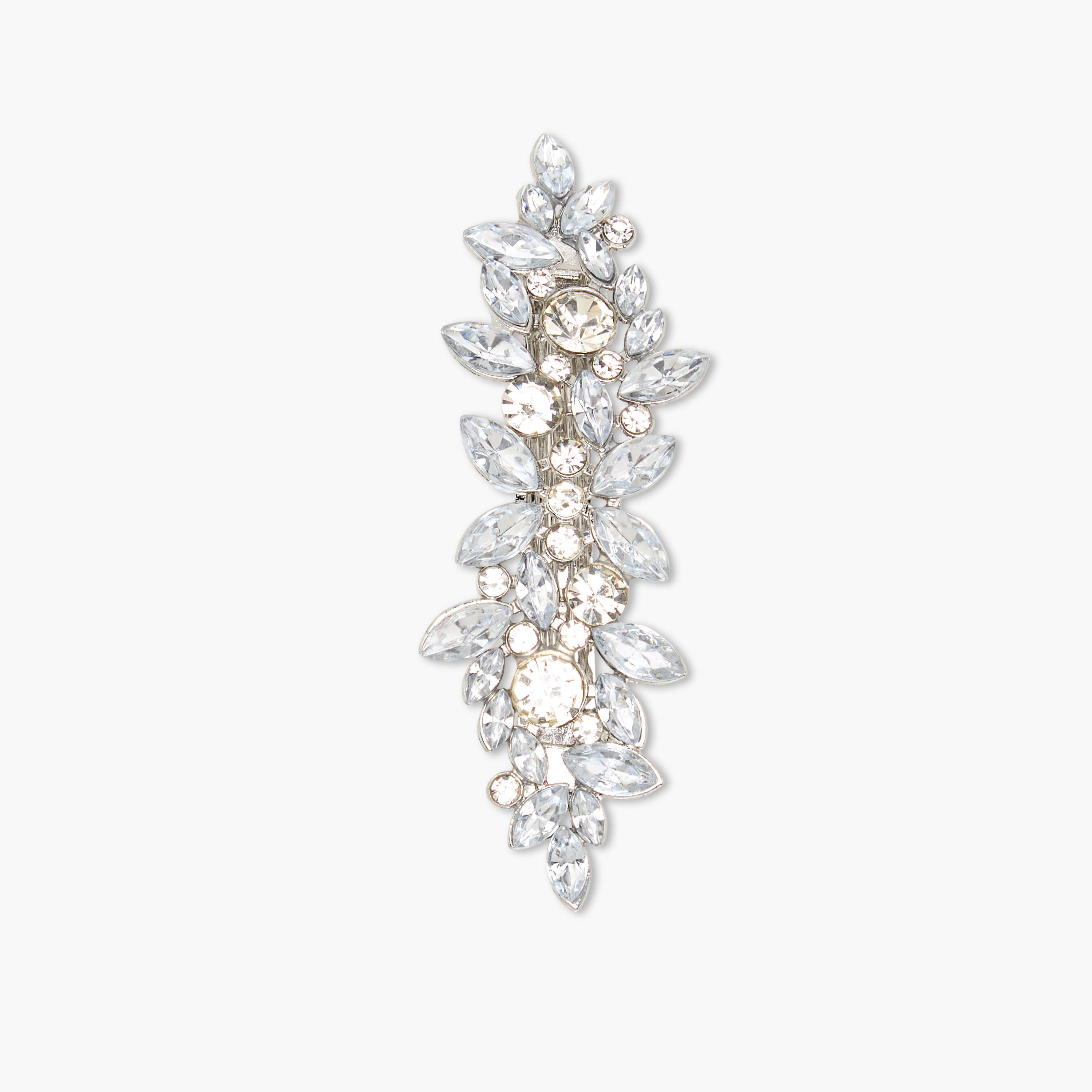 Rectangular Barrette Hair Clip with Stone Embellished Design-women-hairaccessories-clips-image-2