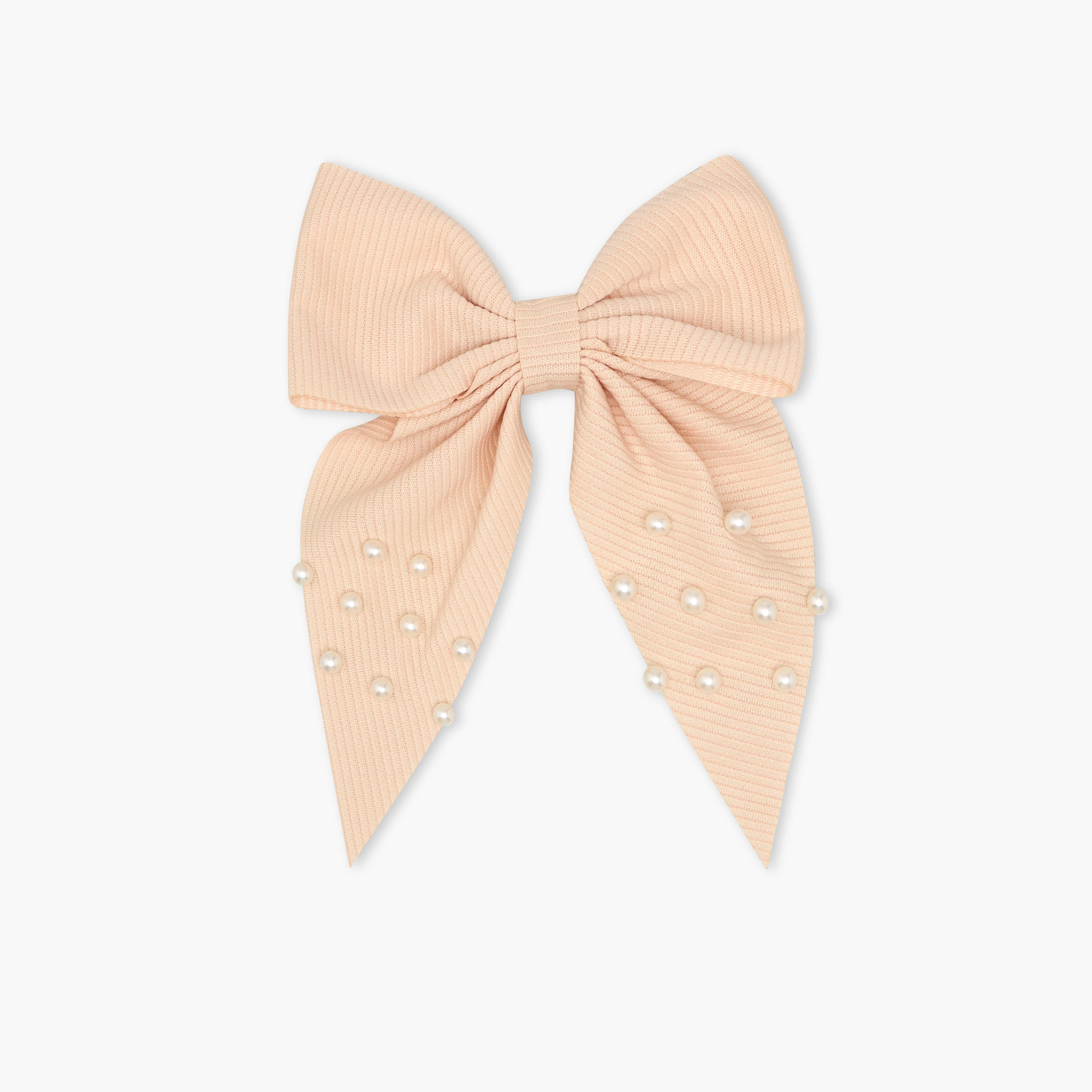 Bow Hair Clip with Pearl Embellished Design-women-hairaccessories-clips-image-1