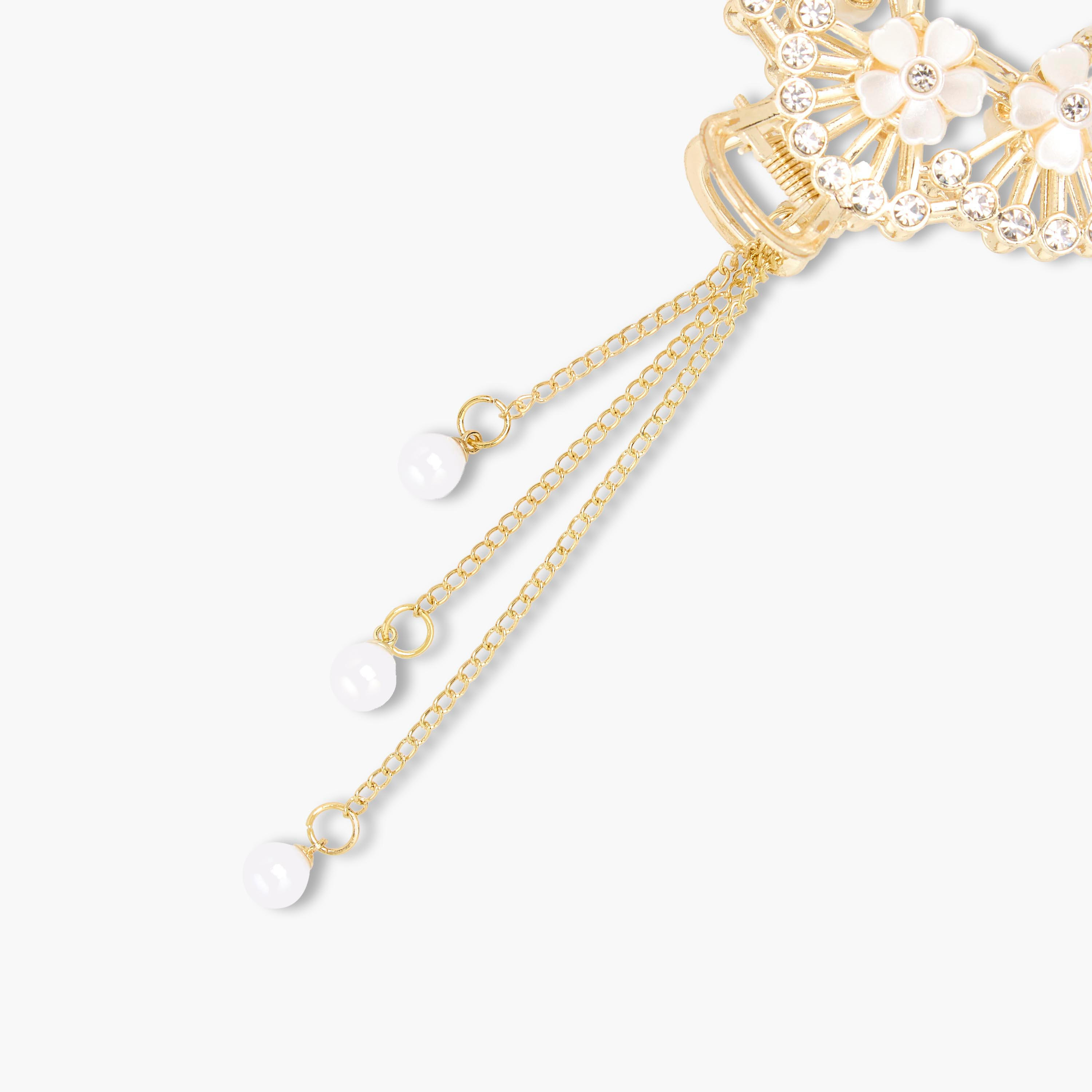 Curved Hair Clamp with Stone Embellished Design-women-hairaccessories-clamps-image-3