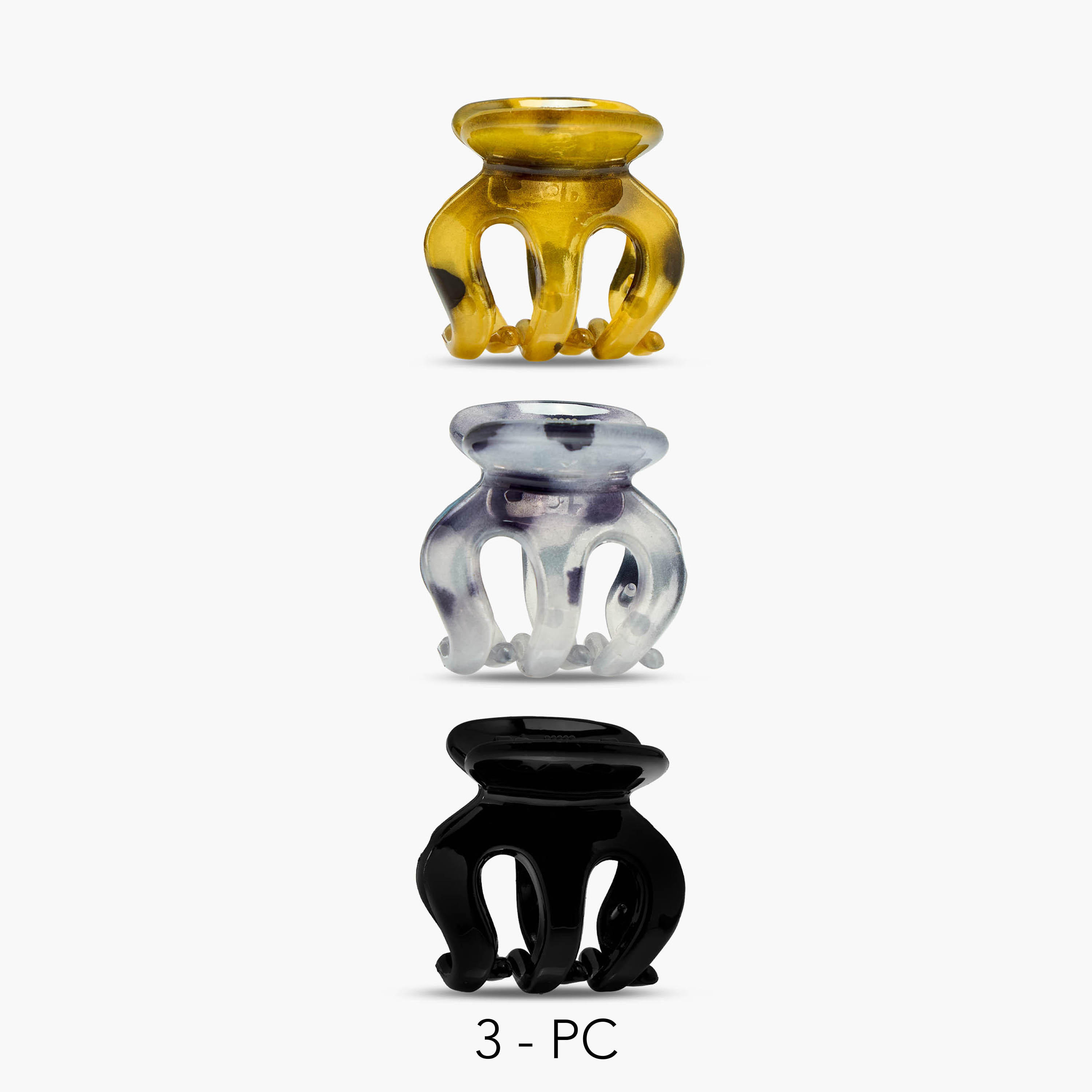 Pack of 3 Claw Shape Hair Clamps-women-hairaccessories-clamps-image-1