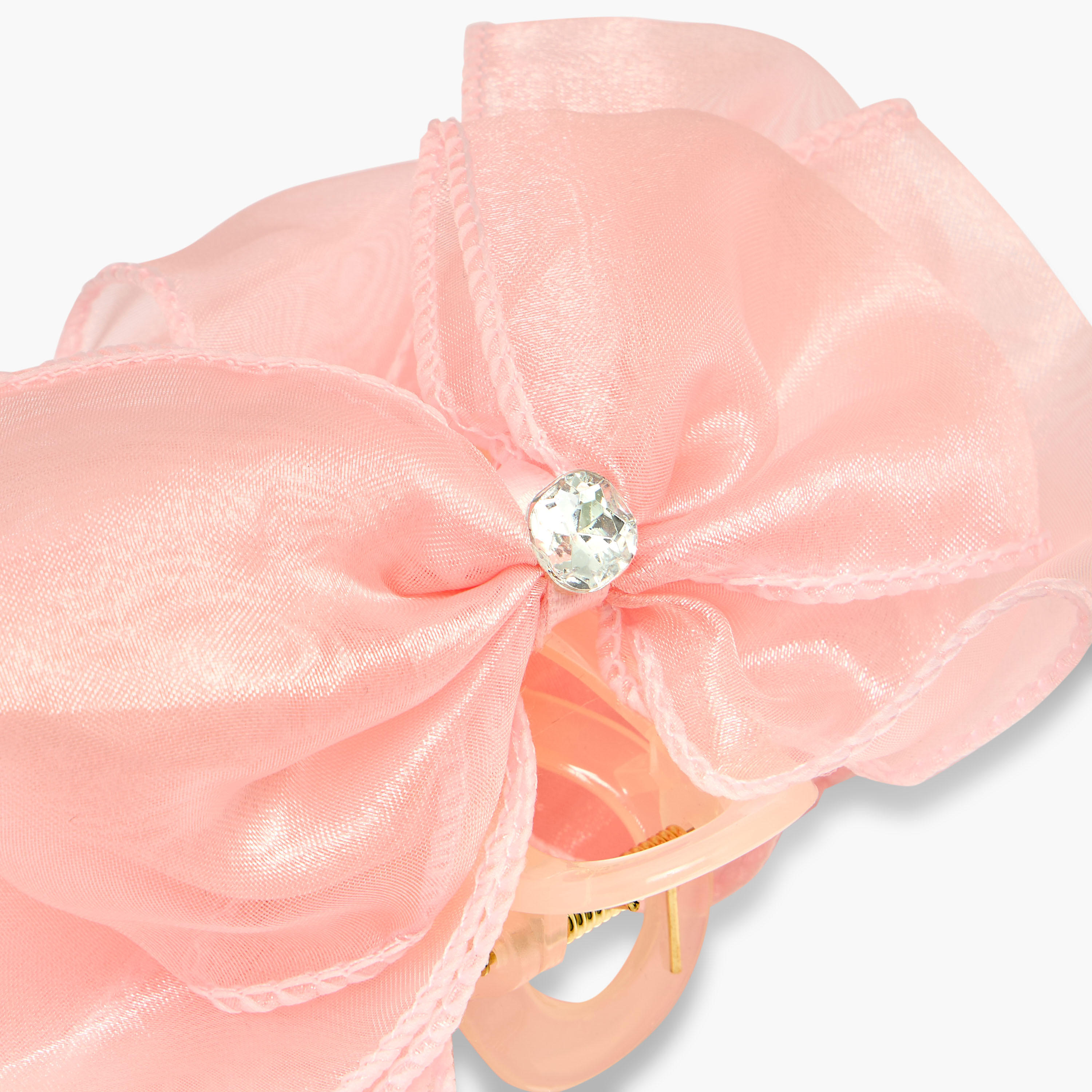 Bow Shape Hair Clamp with Stone Embellishment-women-hairaccessories-clamps-image-4