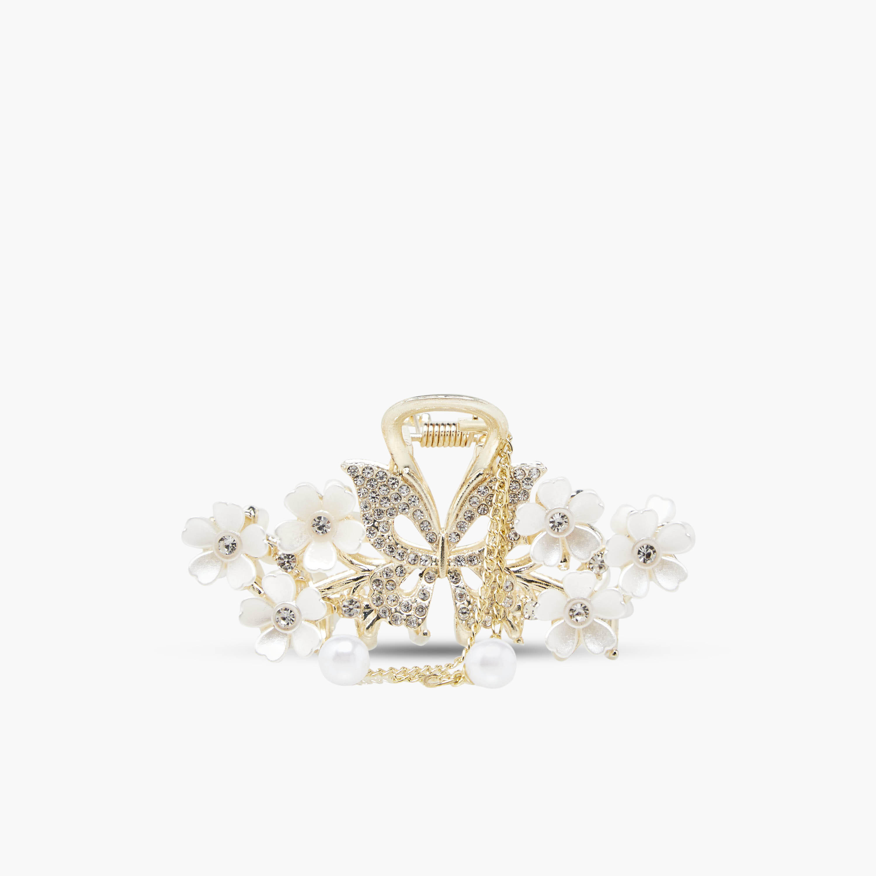 Metallic Butterfly Hair Clamp with Embellishment-women-hairaccessories-clamps-image-1