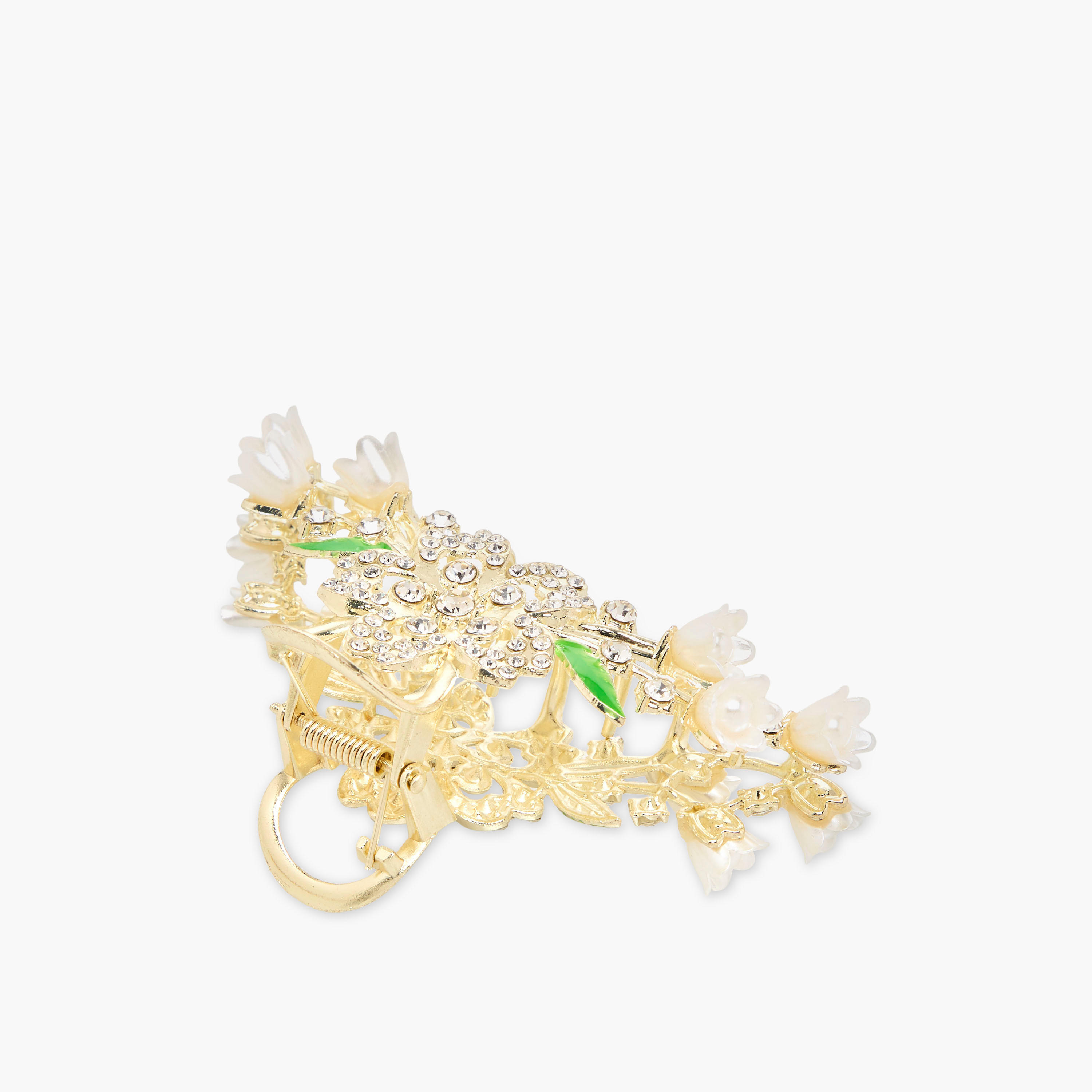 Curved Hair Clamp with Stone Embellished Design-women-hairaccessories-clamps-image-2