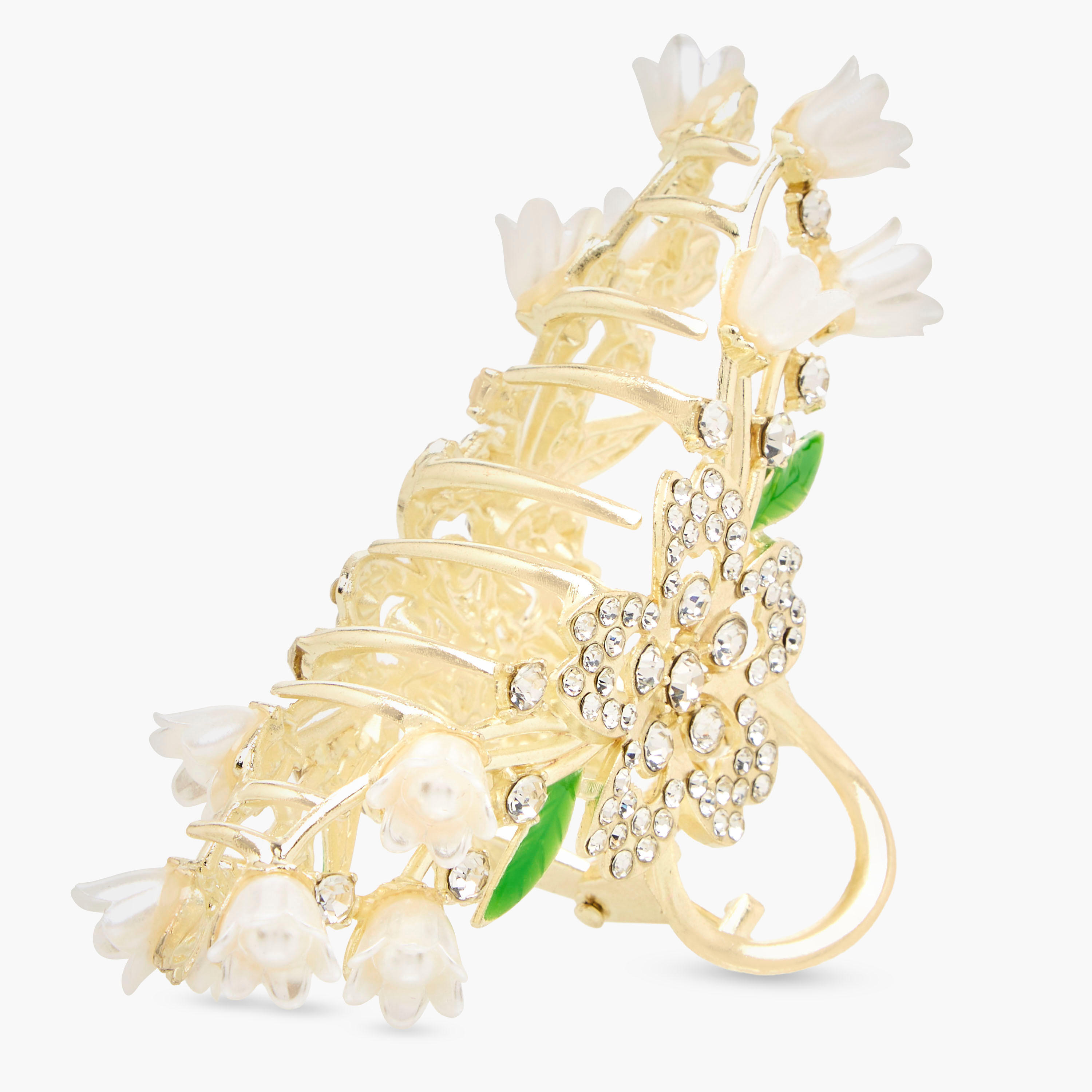 Curved Hair Clamp with Stone Embellished Design-women-hairaccessories-clamps-image-4