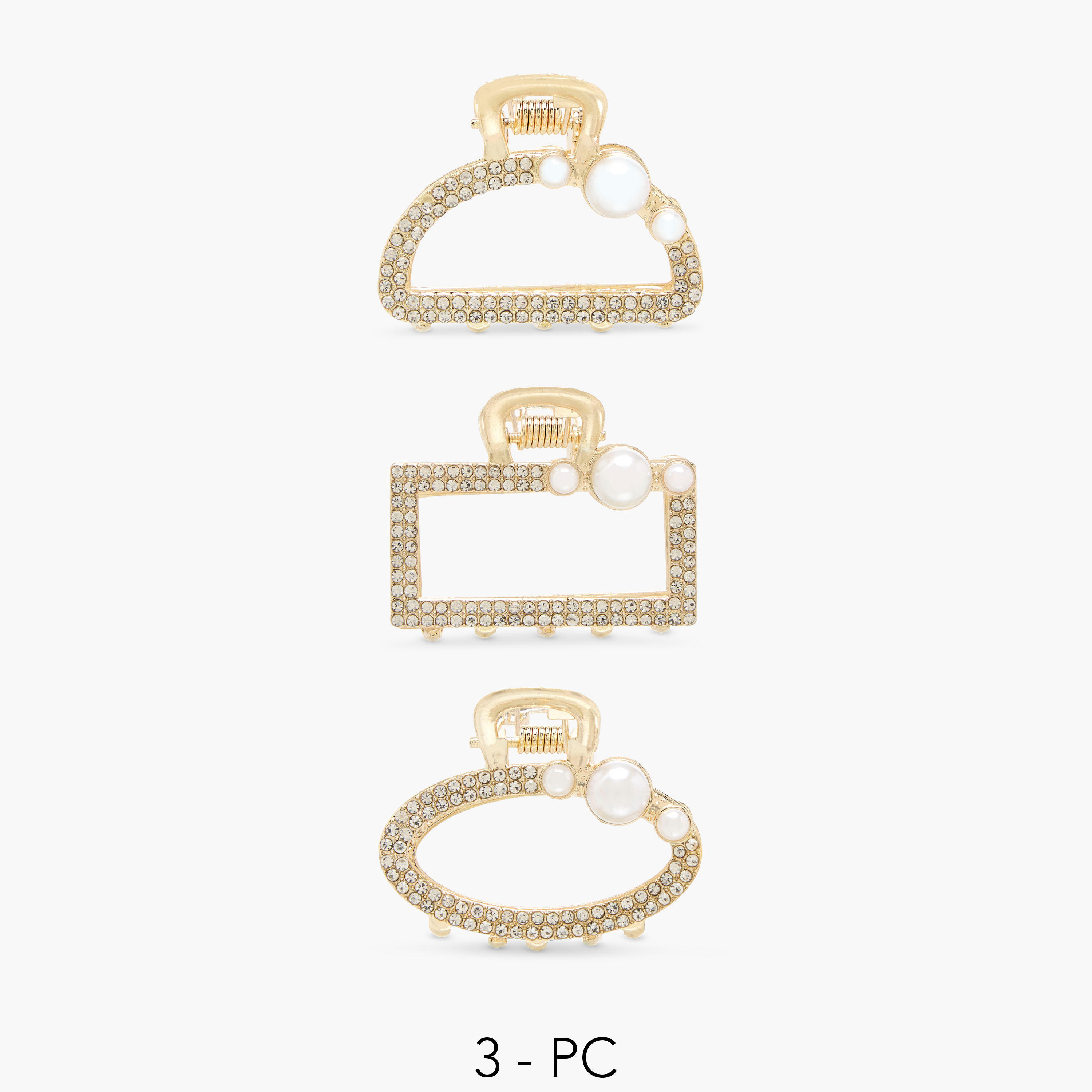 Pack of 3 Assorted Hair Clamp with Stone Embellished Design-women-hairaccessories-clamps-image-1
