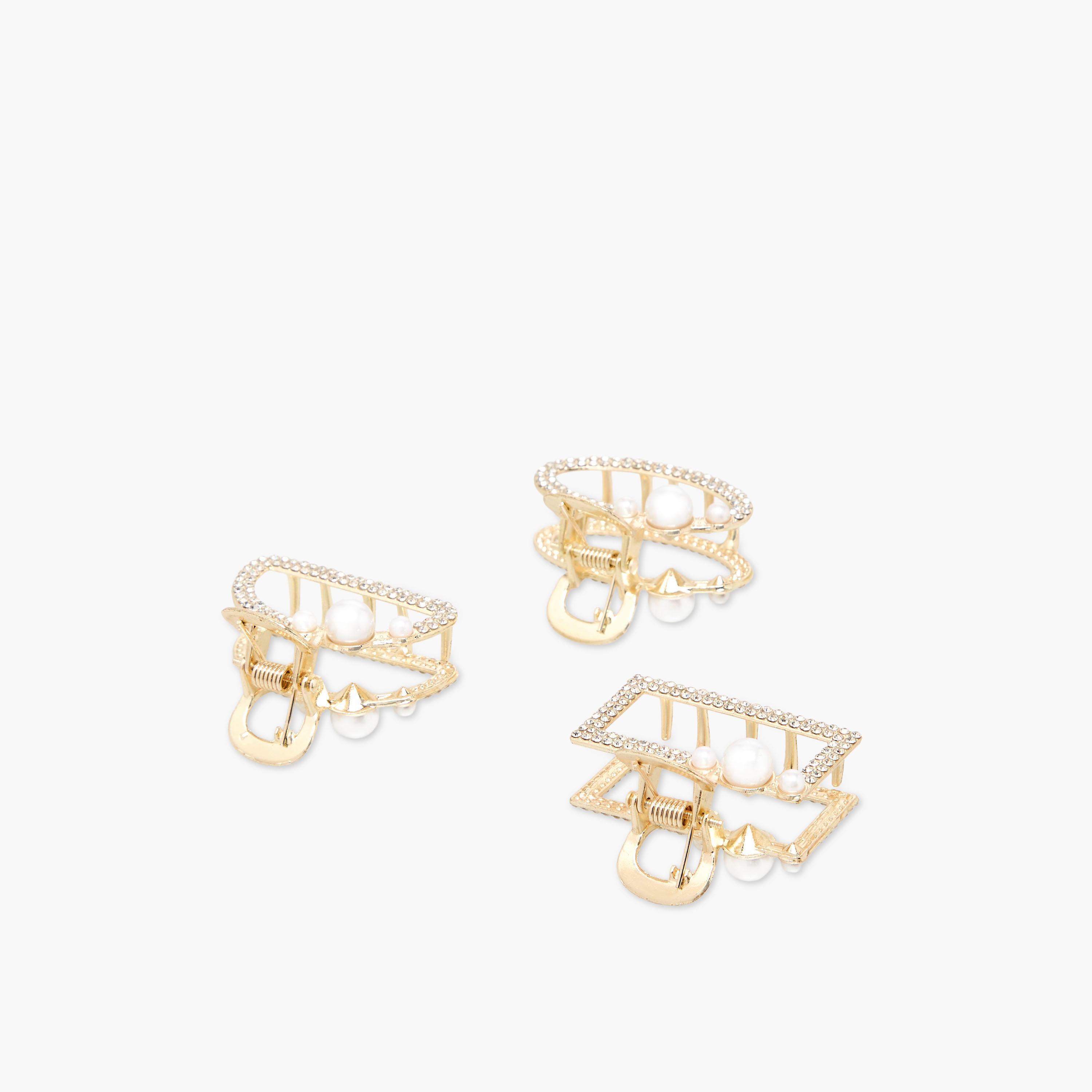 Pack of 3 Assorted Hair Clamp with Stone Embellished Design-women-hairaccessories-clamps-image-5