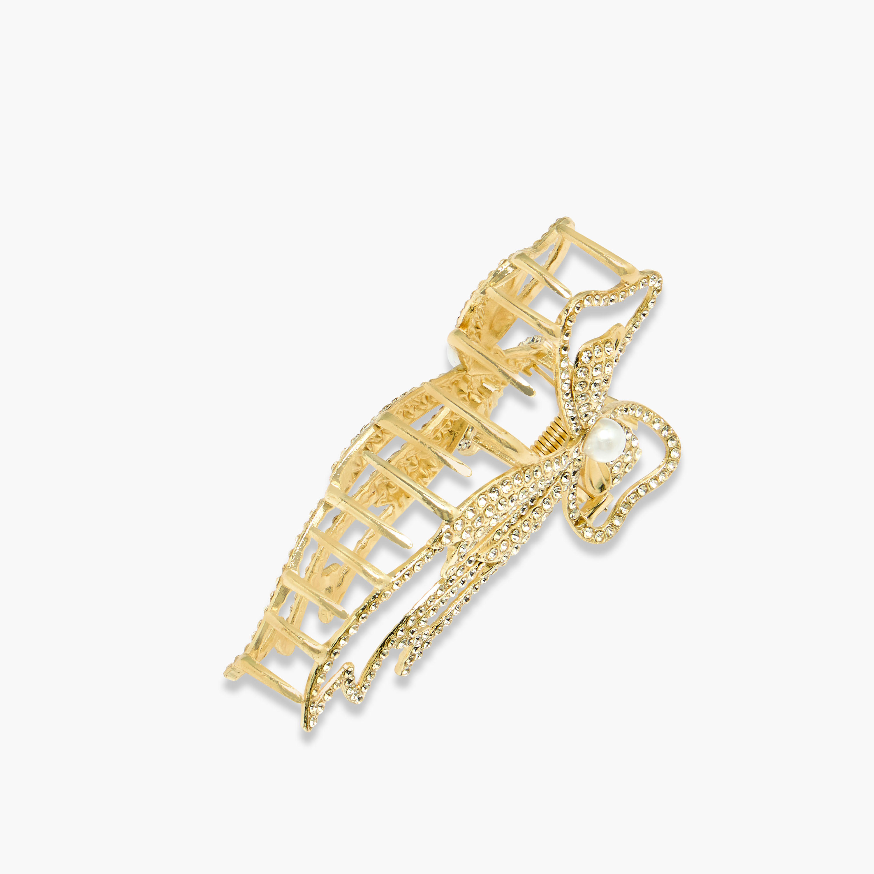 Bow Shape Hair Clamp with Stone Embellishments-women-hairaccessories-clamps-image-3