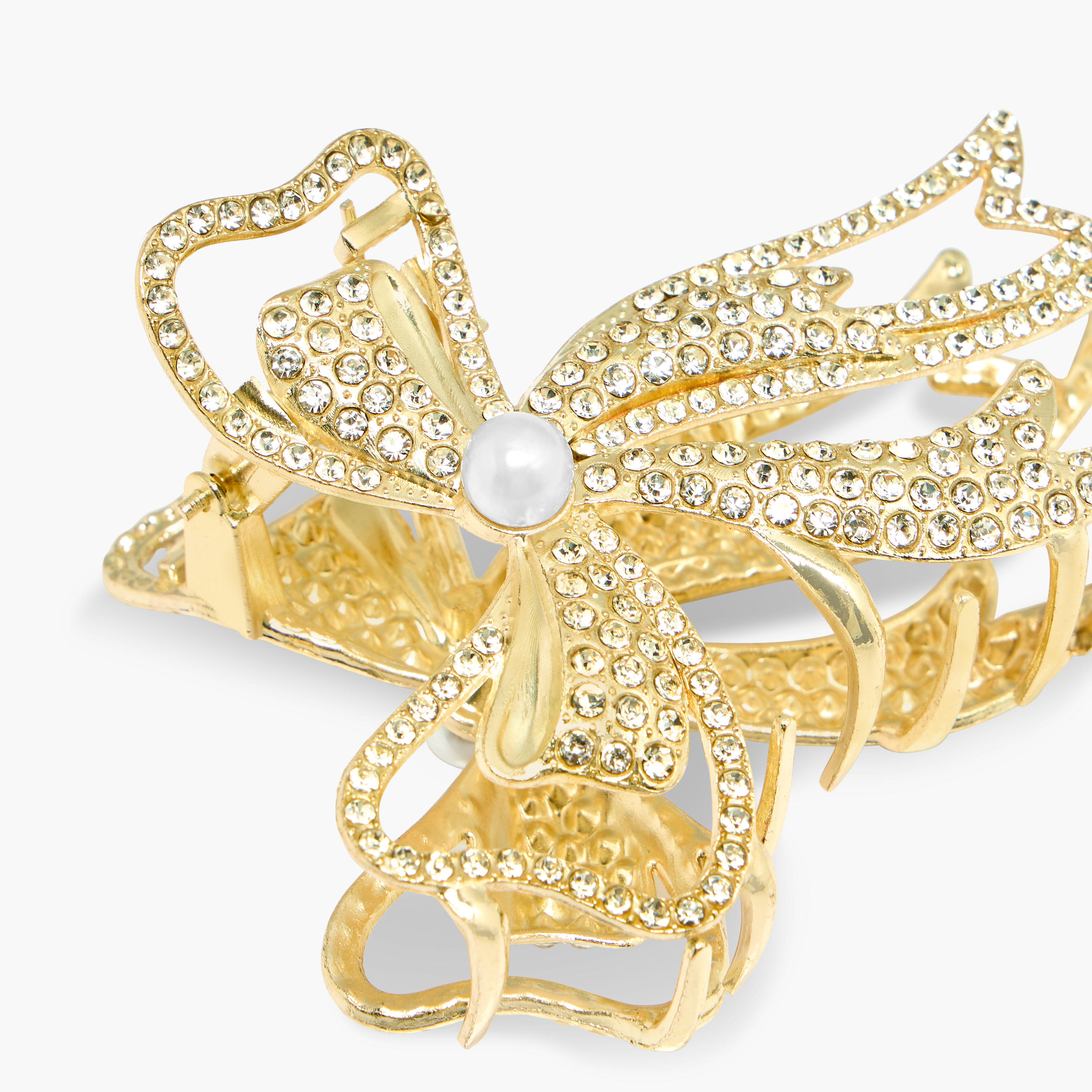 Bow Shape Hair Clamp with Stone Embellishments-women-hairaccessories-clamps-image-4
