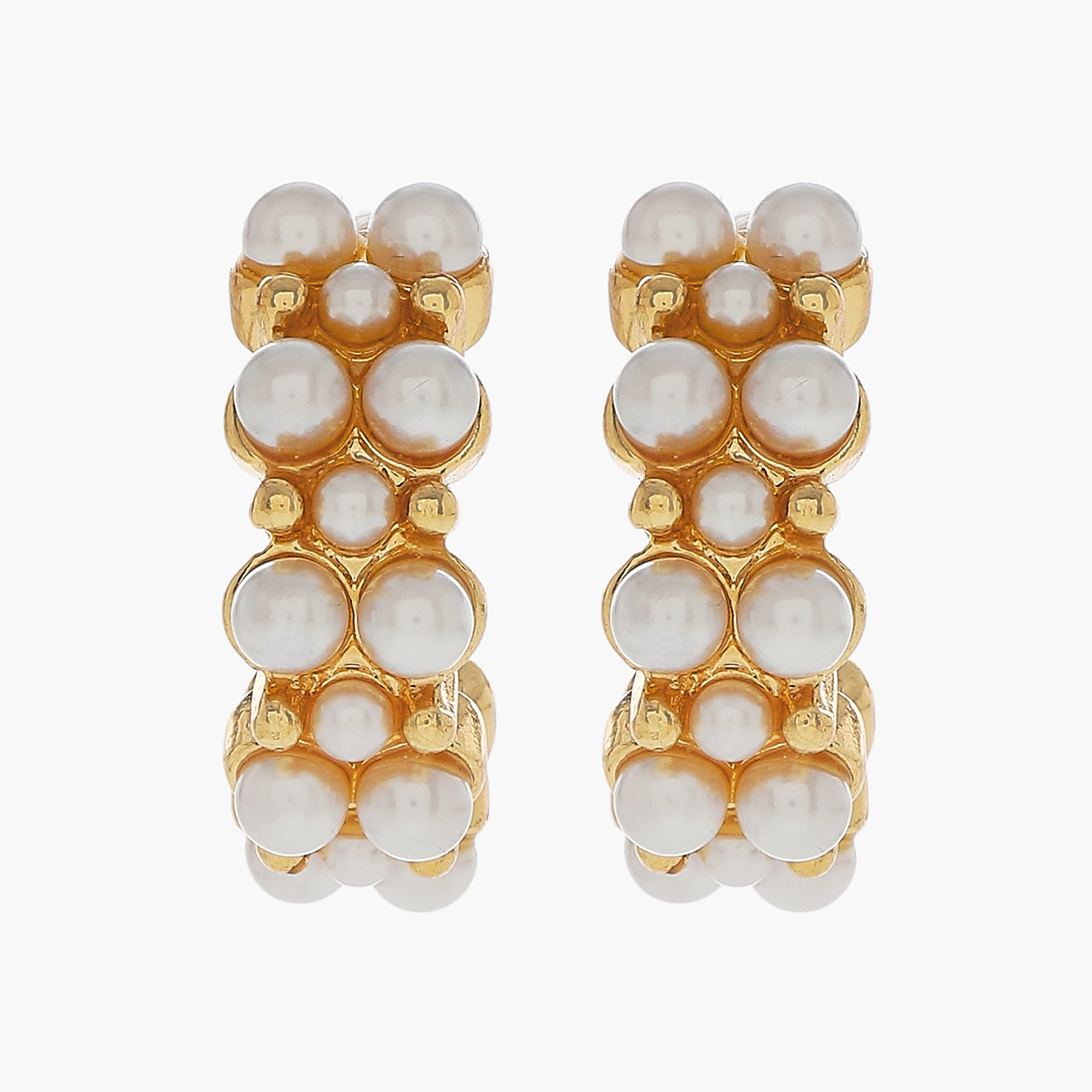 Metallic Embellished Earrings with Pushback Closure-women-watchesandjewellery-jewellery-earrings-image-1
