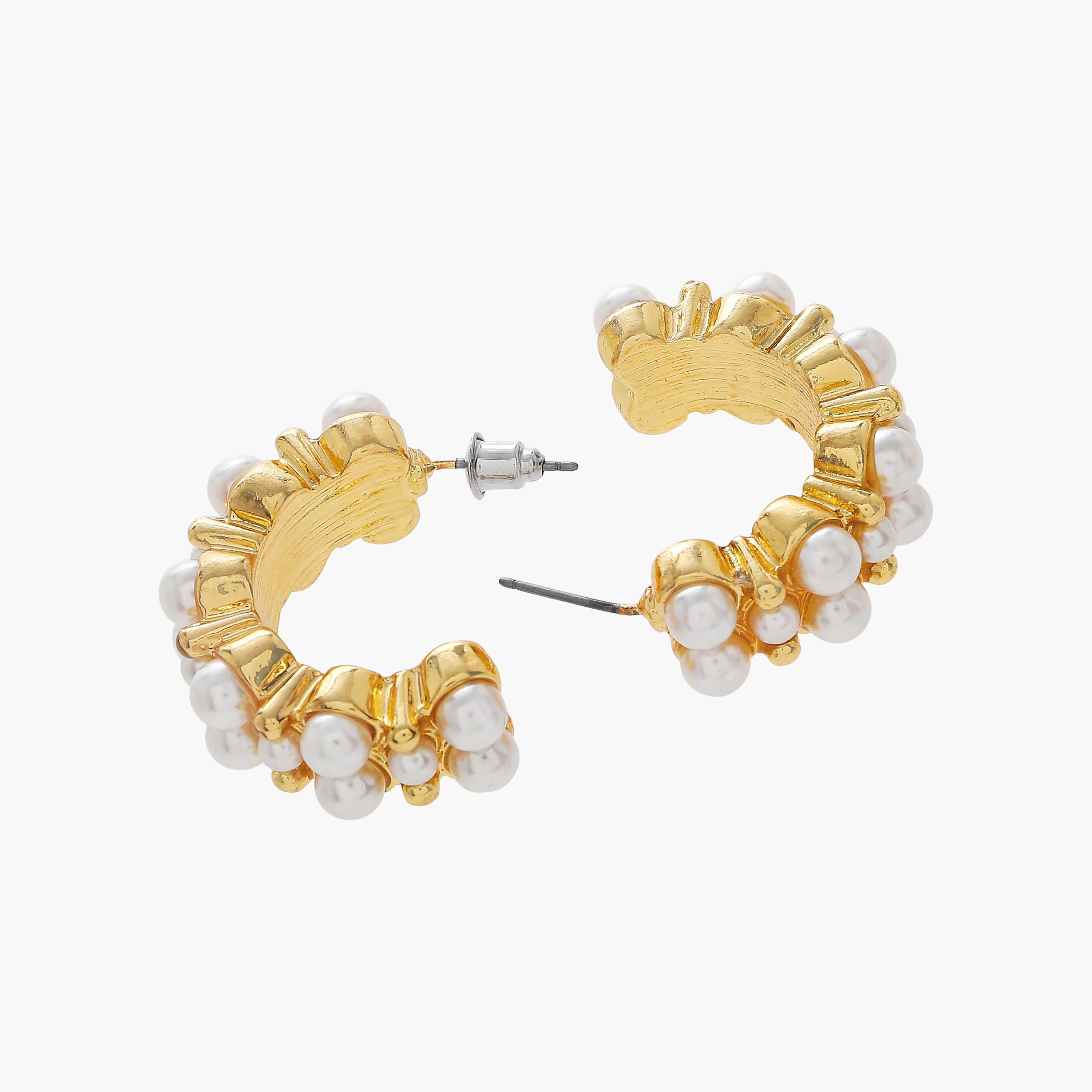 Metallic Embellished Earrings with Pushback Closure-women-watchesandjewellery-jewellery-earrings-image-3