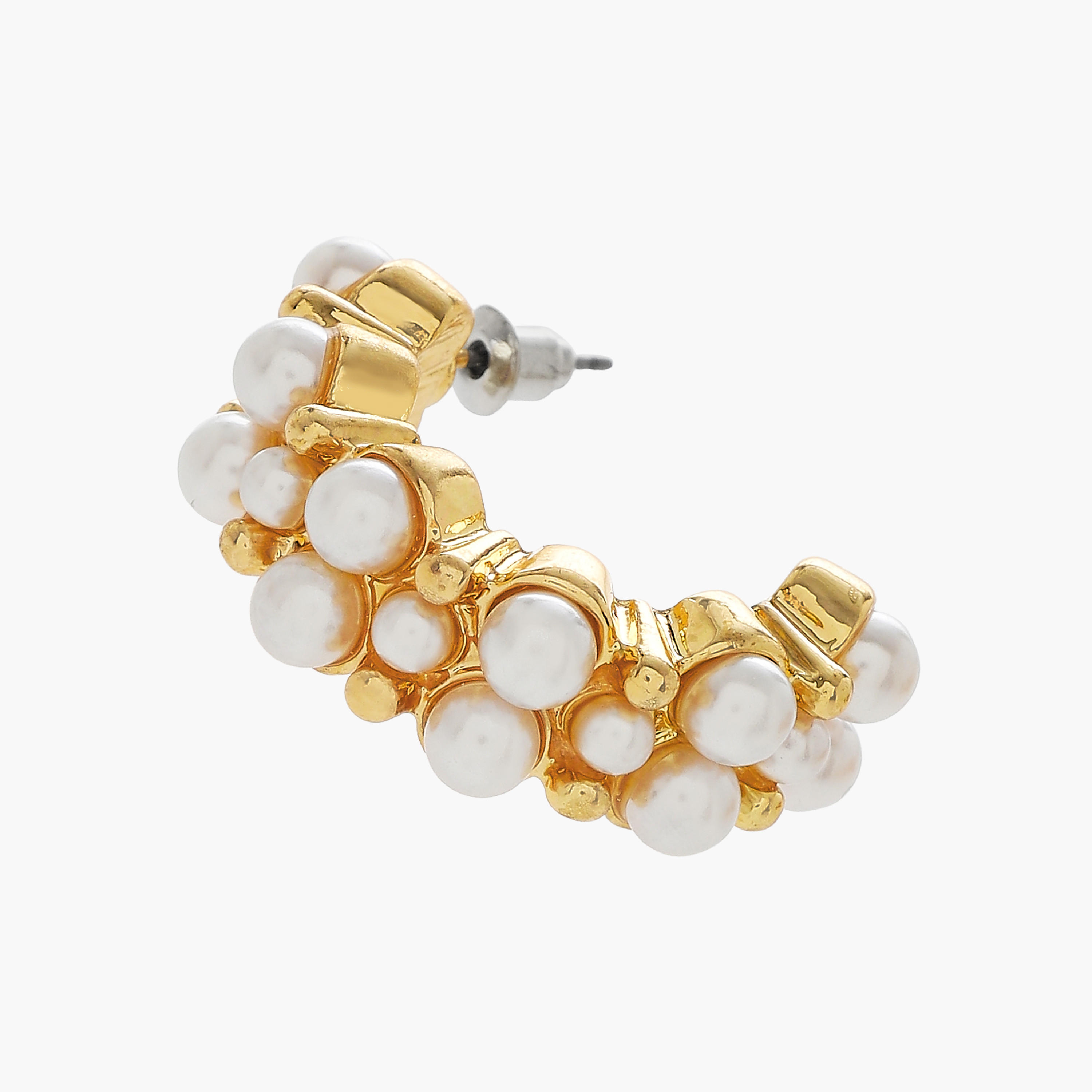 Metallic Embellished Earrings with Pushback Closure-women-watchesandjewellery-jewellery-earrings-image-4