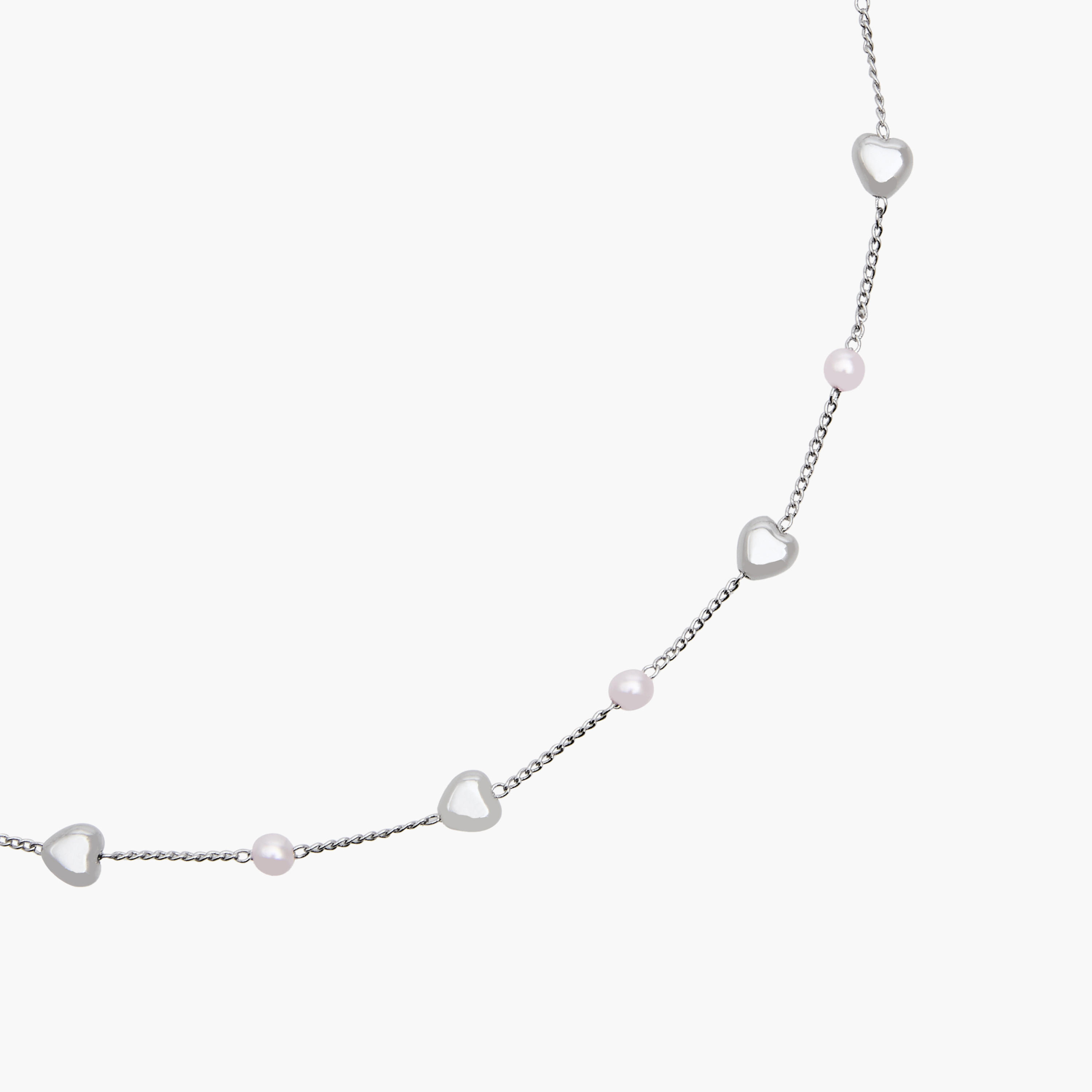Metal Necklace with Heart Charm and Pearl Embellishment-women-watchesandjewellery-jewellery-necklacesandpendants-image-2