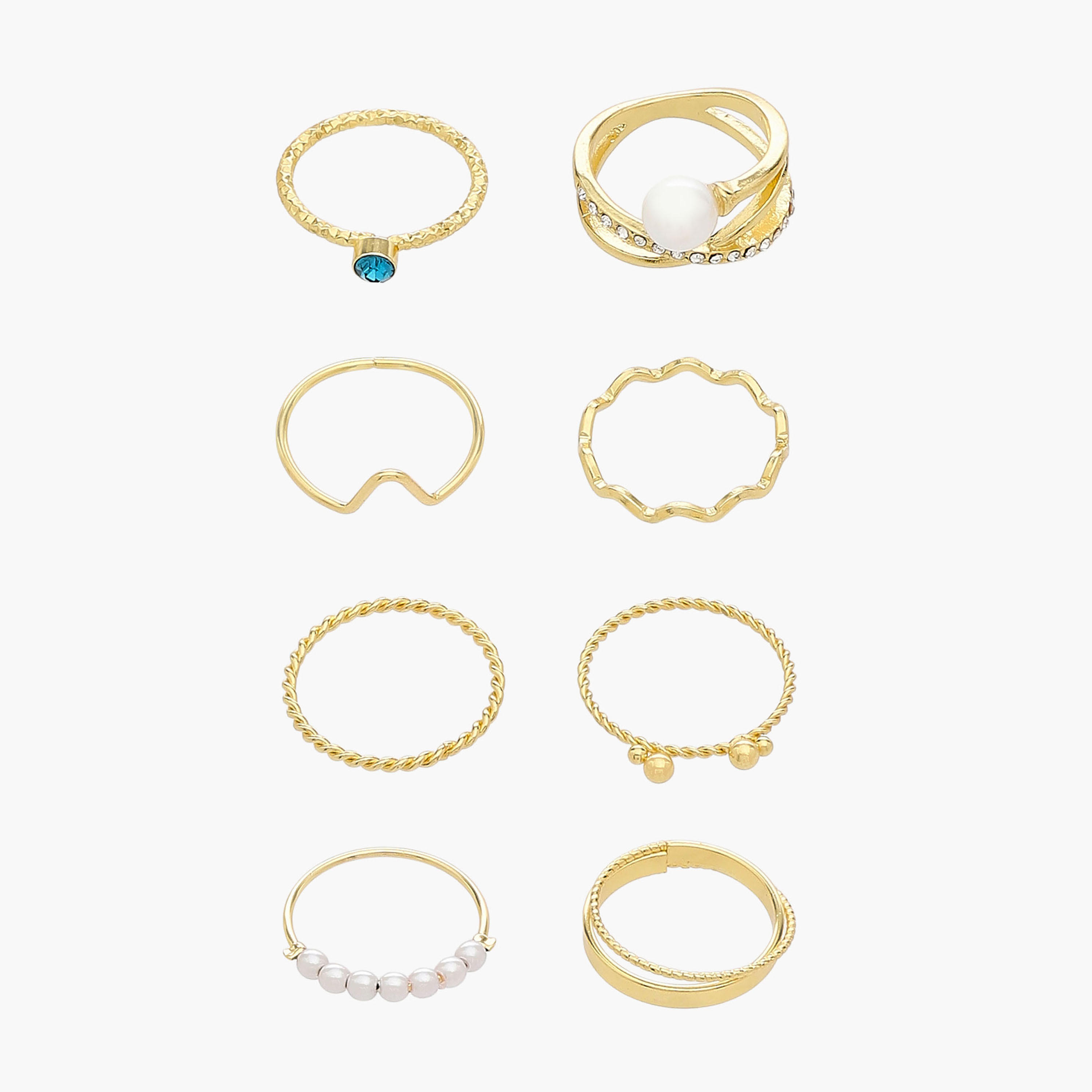 خواتم معدن متنوعة - عبوة 8 قطع-women-watchesandjewellery-jewellery-rings-image-1