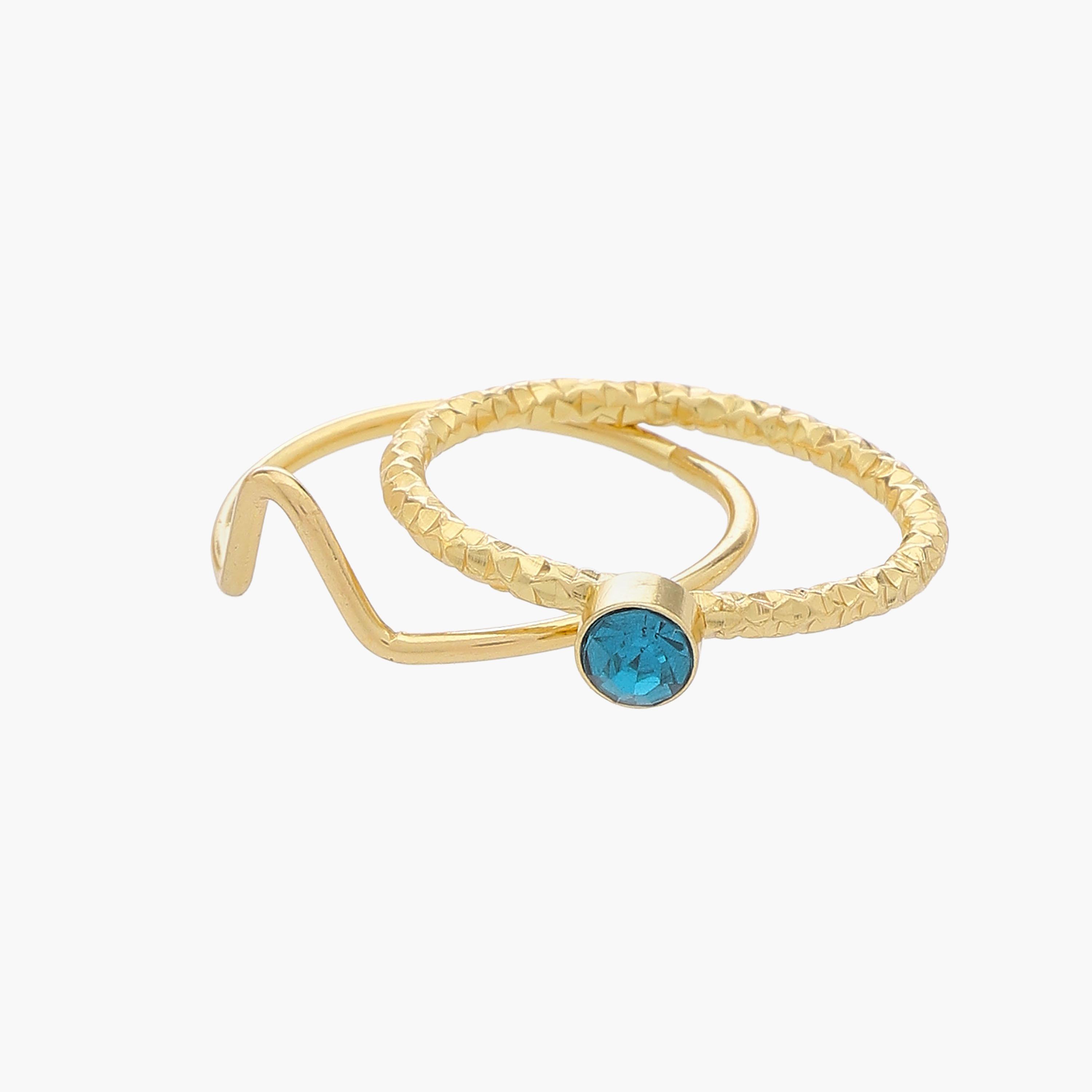 Embellished Metal Gold Tone Ring - Set of 8-women-watchesandjewellery-jewellery-rings-image-3