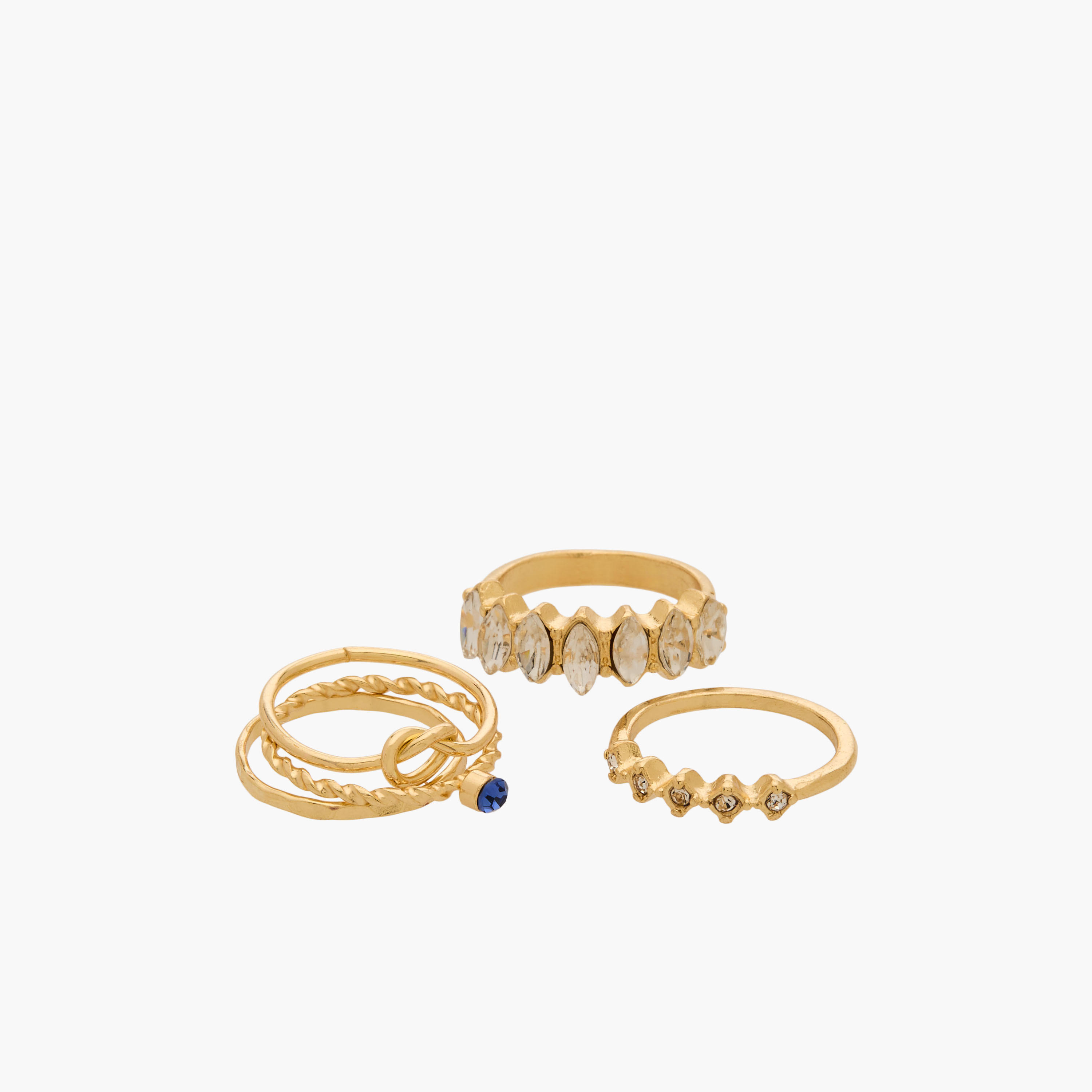 Assorted Gold Tone Ring - Set of 5-women-watchesandjewellery-jewellery-rings-image-2