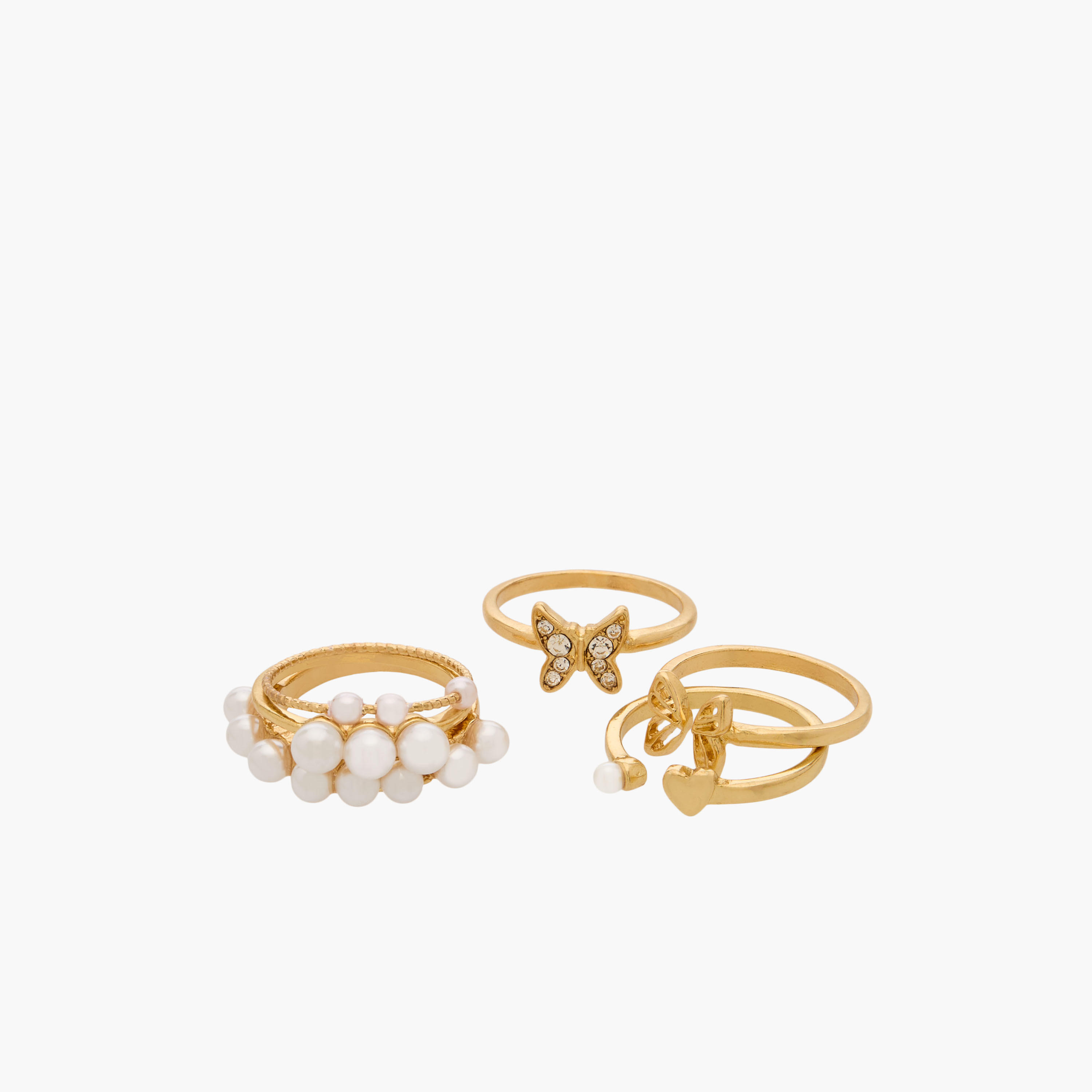 Assorted Gold Tone Ring - Set of 6-women-watchesandjewellery-jewellery-rings-image-2