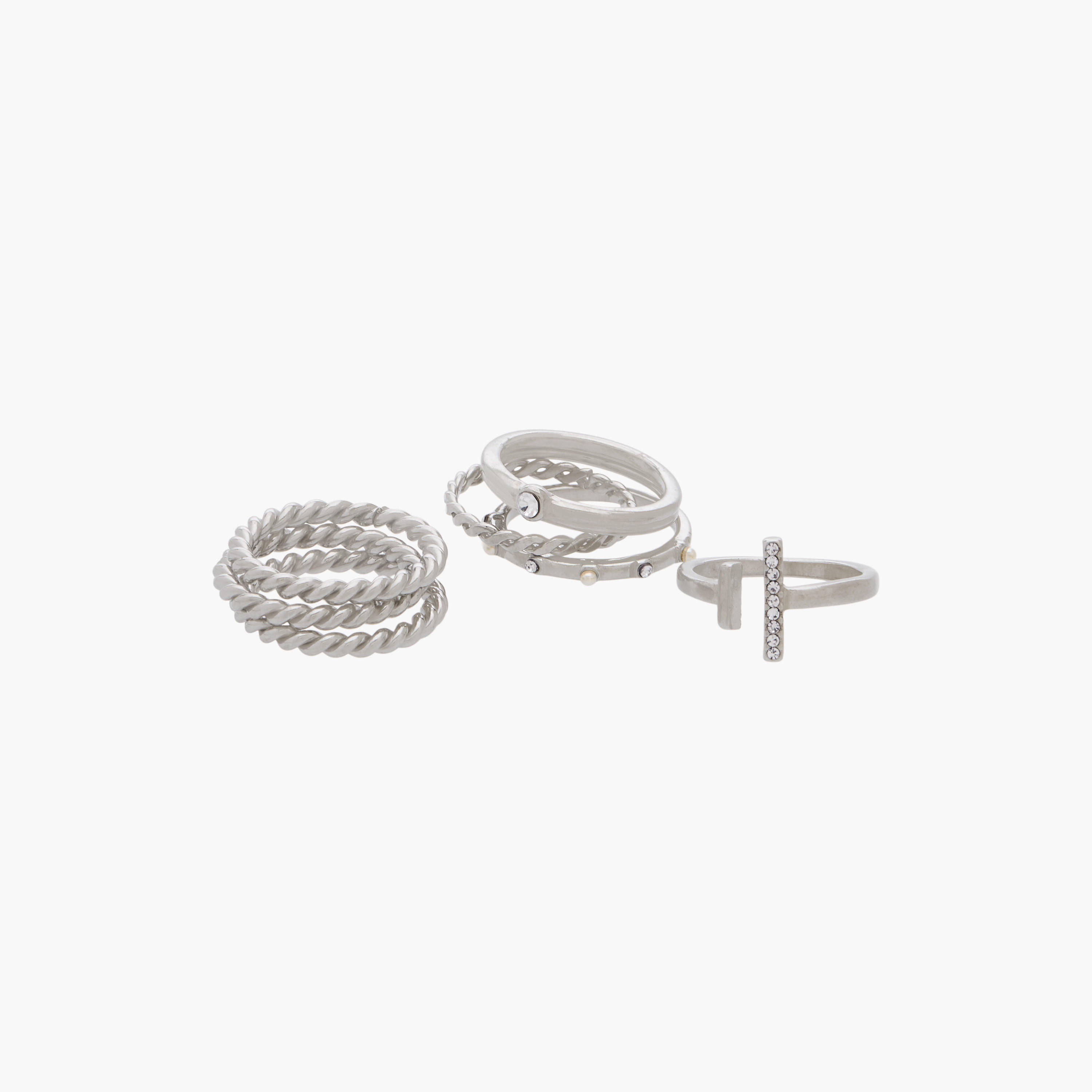 خواتم فضية أنيقة قابلة للتكديس (8 قطع)-women-watchesandjewellery-jewellery-rings-image-2