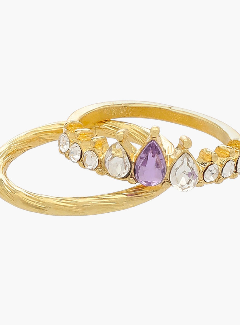 Stackable Gold Tone Ring with Assorted Design-women-watchesandjewellery-jewellery-rings-image-3