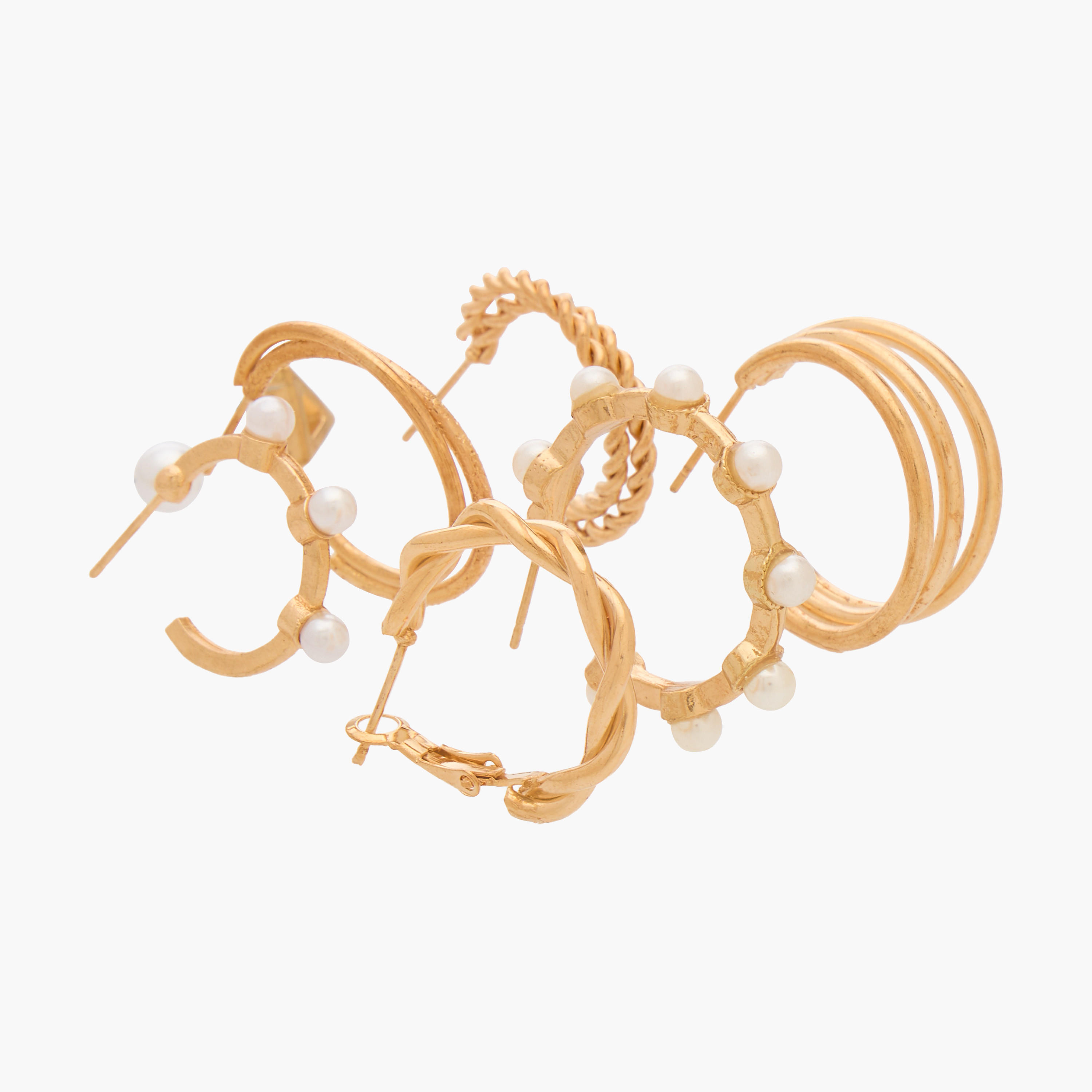 طقم من 9 - أقراط  بلون ذهبي-women-watchesandjewellery-jewellery-earrings-image-3