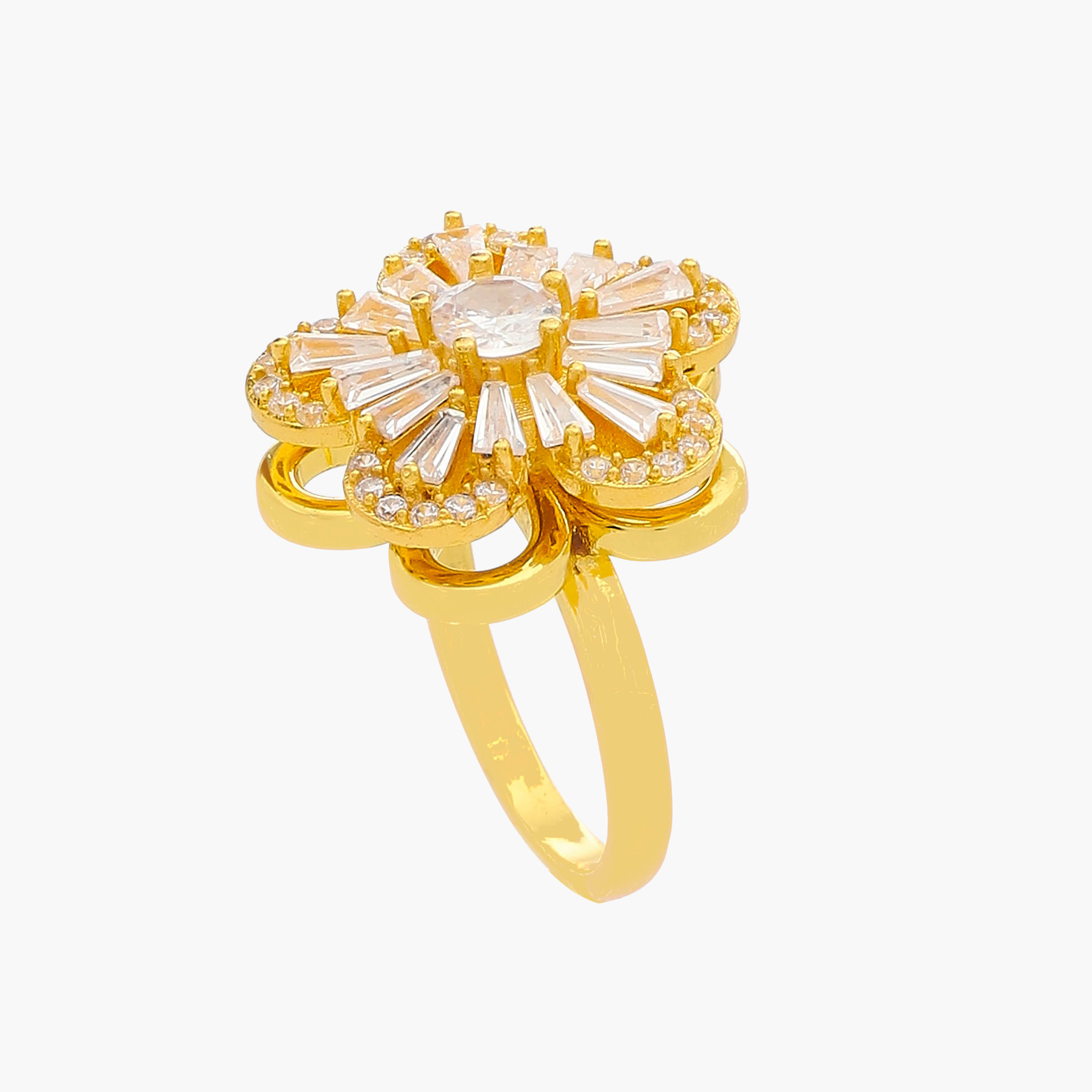Cubic Zirconia Stone Embellished Metal Gold Tone Ring-women-watchesandjewellery-jewellery-rings-image-1