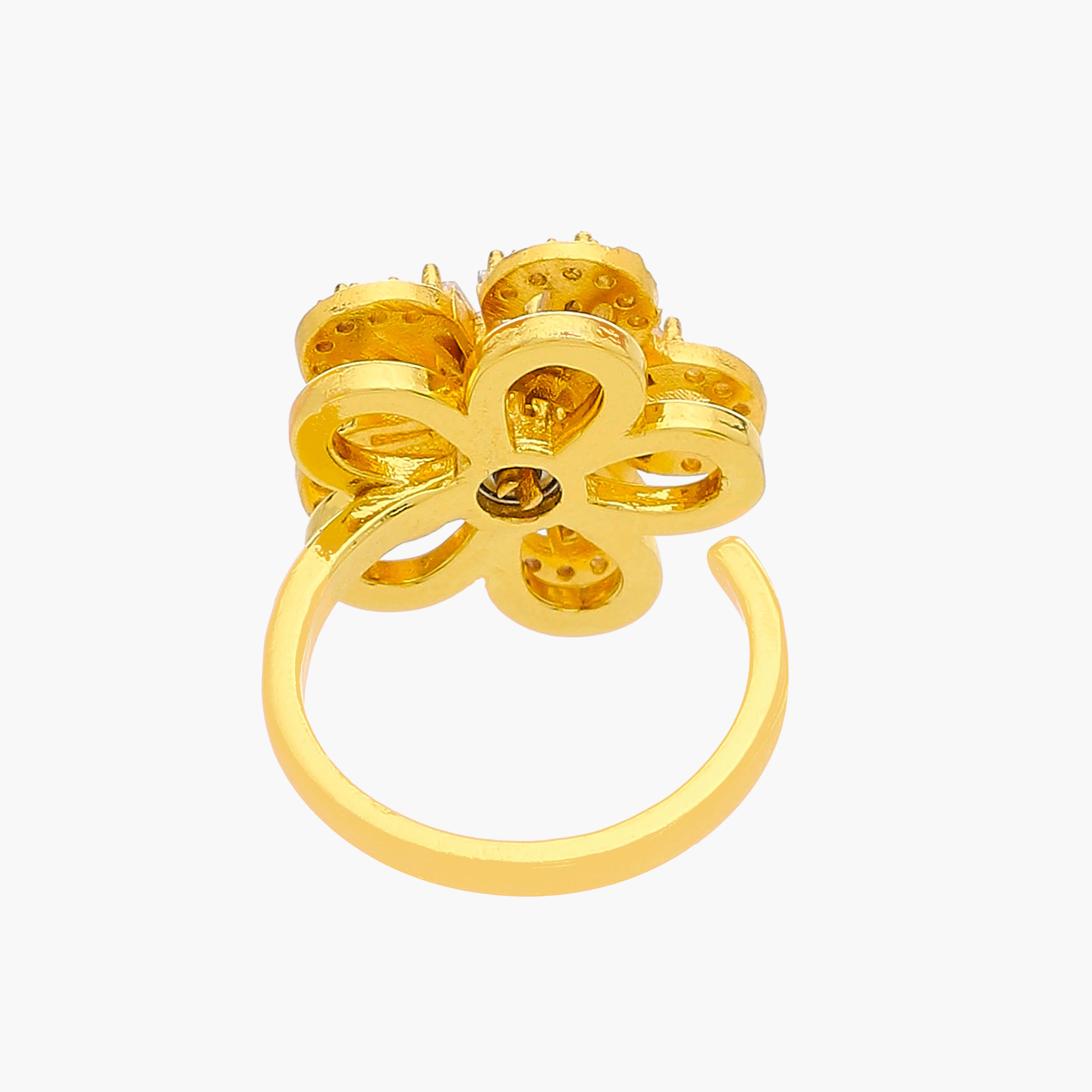 Cubic Zirconia Stone Embellished Metal Gold Tone Ring-women-watchesandjewellery-jewellery-rings-image-3