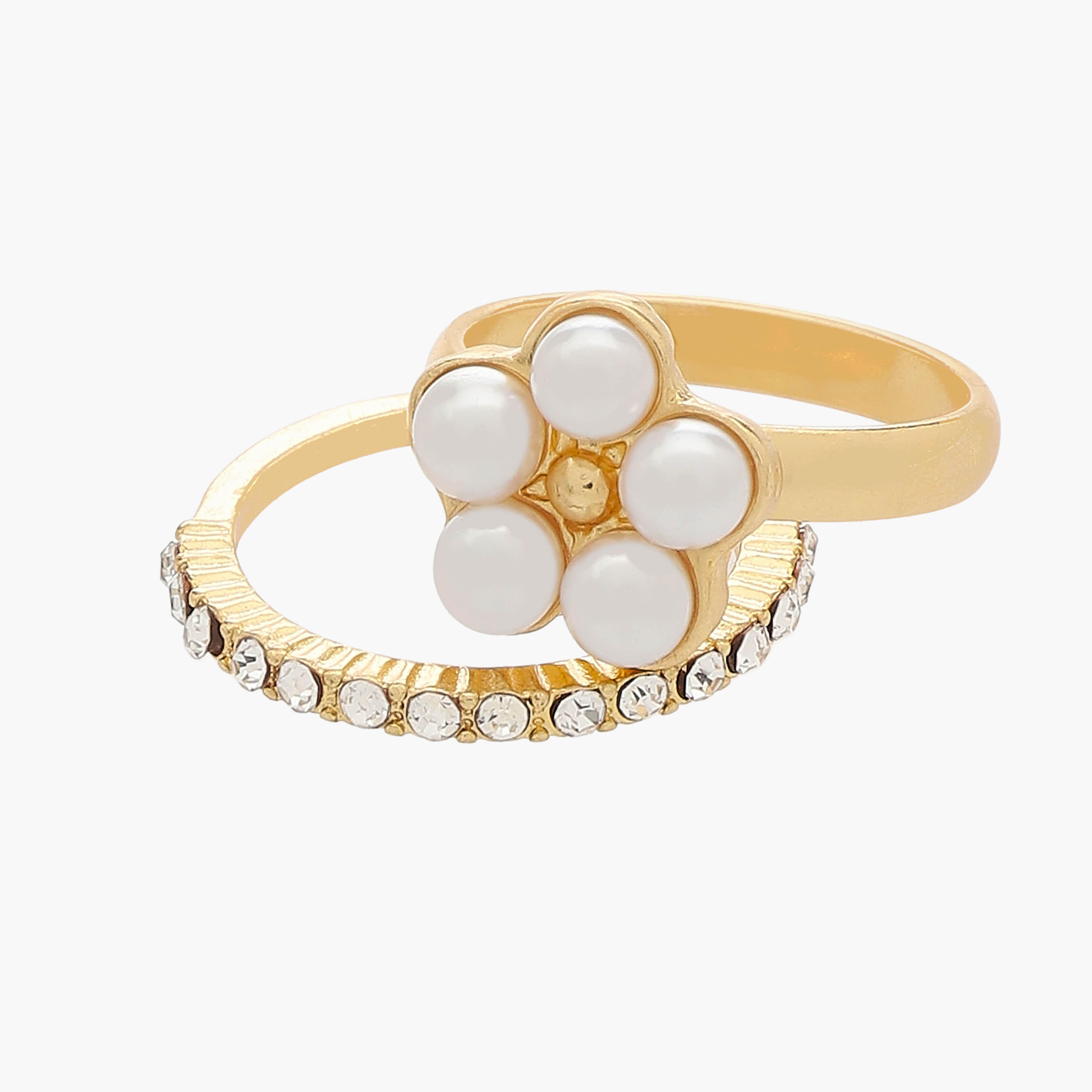 Gold Tone Ring with Cubic Zirconia Embellishment - Set of 8-women-watchesandjewellery-jewellery-rings-image-3