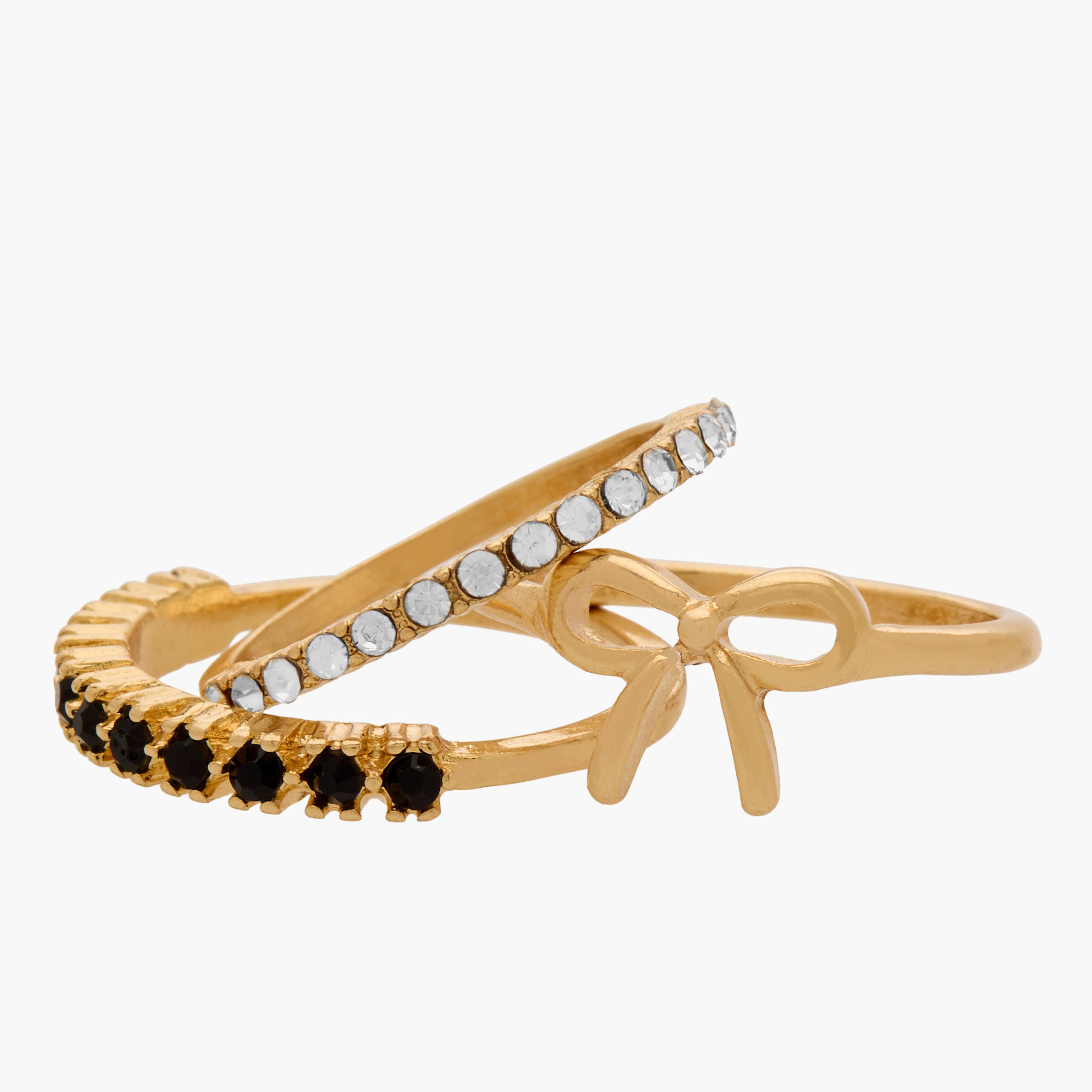 خاتم زيركون مكعب مزين بلون ذهبي - طقم من 9-women-watchesandjewellery-jewellery-rings-image-3