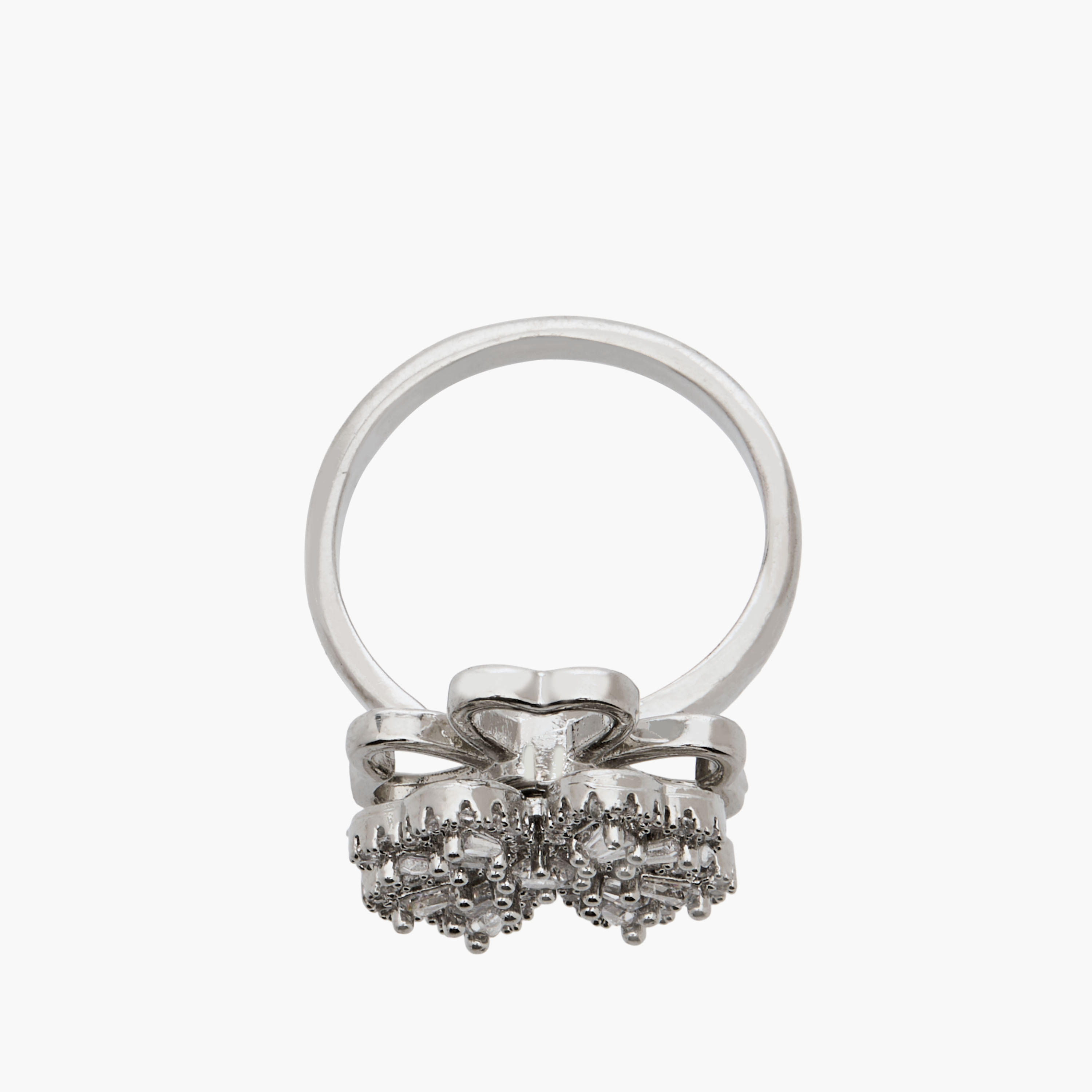 Floral Metallic Ring with Cubic Zirconia Embellishment-women-watchesandjewellery-jewellery-rings-image-2