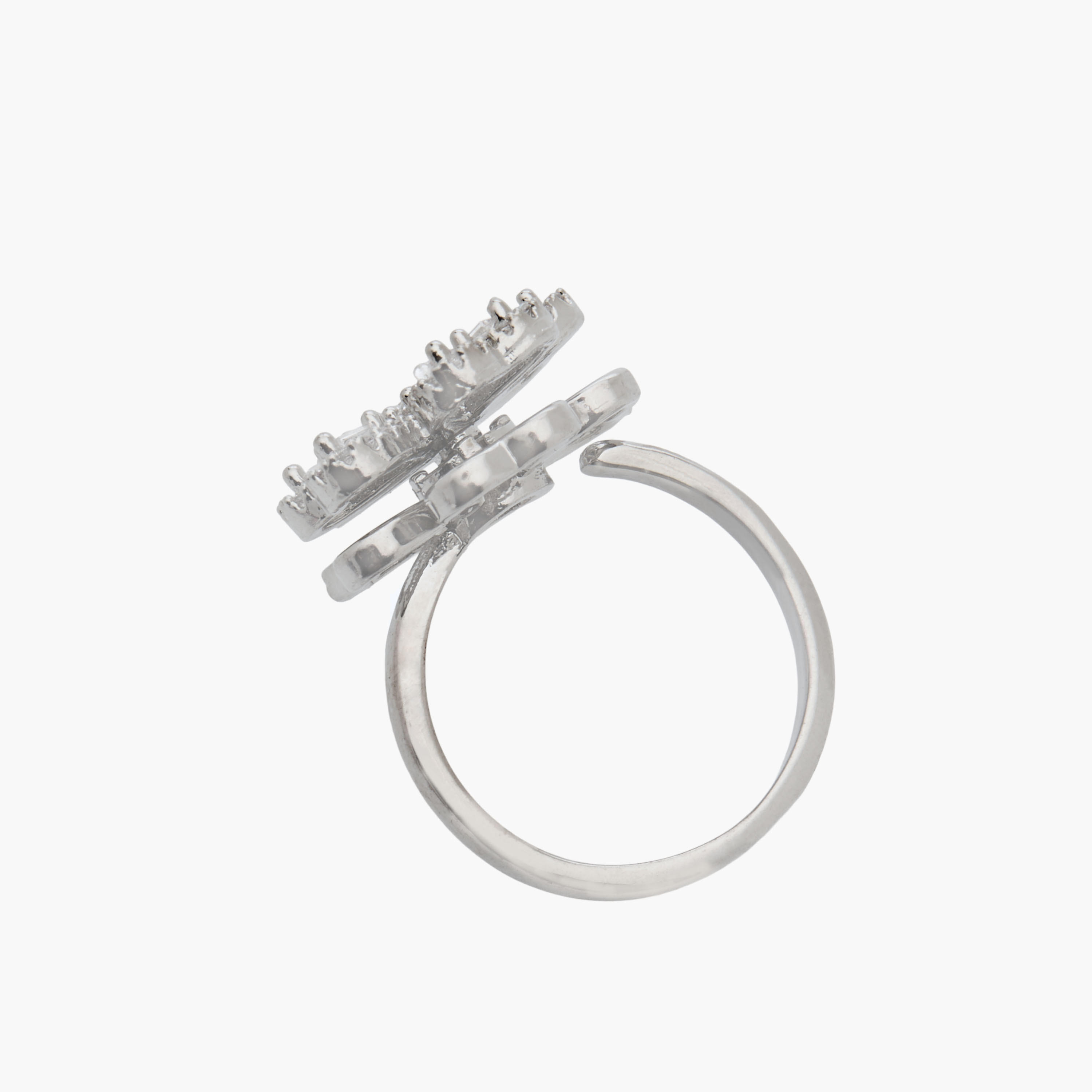 Floral Metallic Ring with Cubic Zirconia Embellishment-women-watchesandjewellery-jewellery-rings-image-3