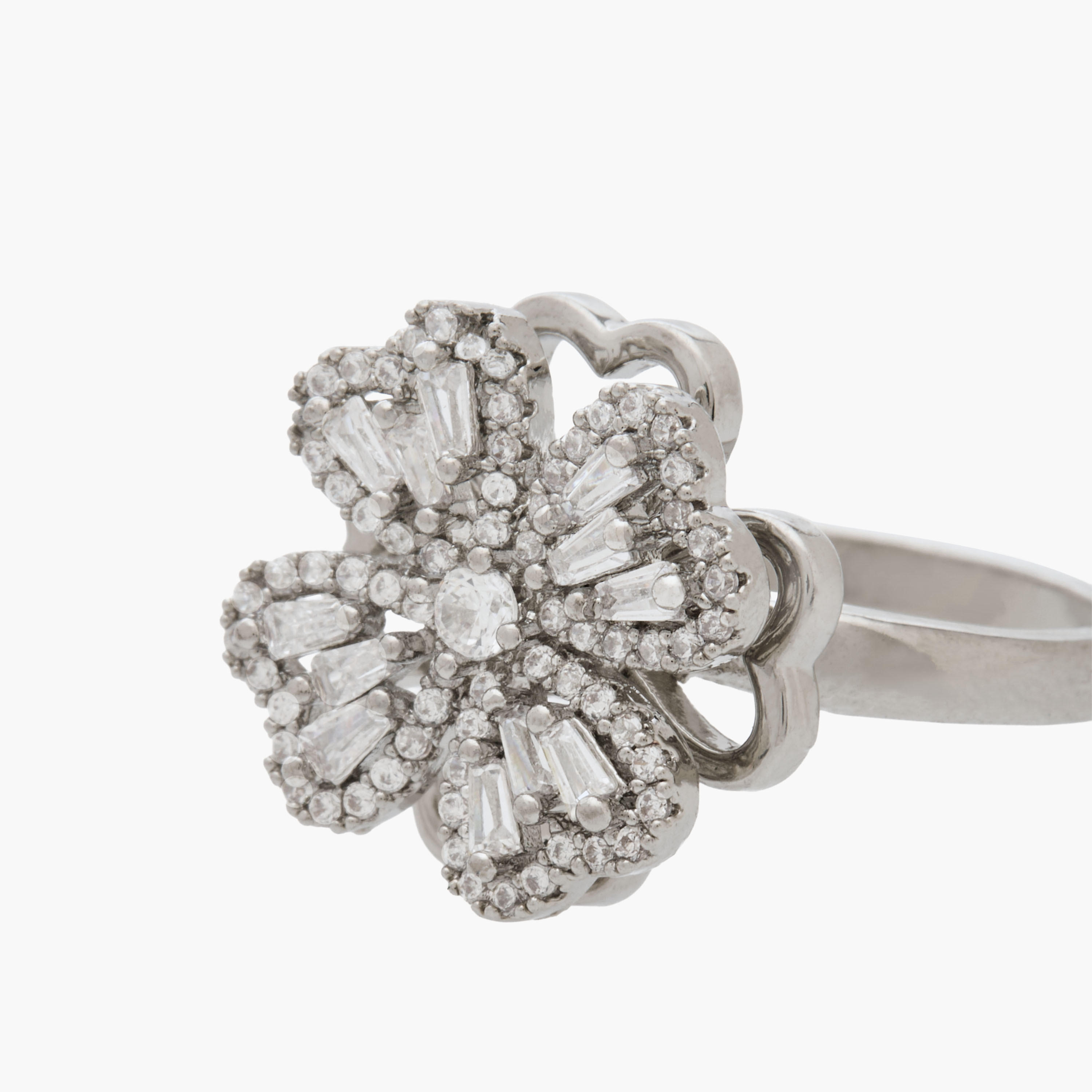 Floral Metallic Ring with Cubic Zirconia Embellishment-women-watchesandjewellery-jewellery-rings-image-4