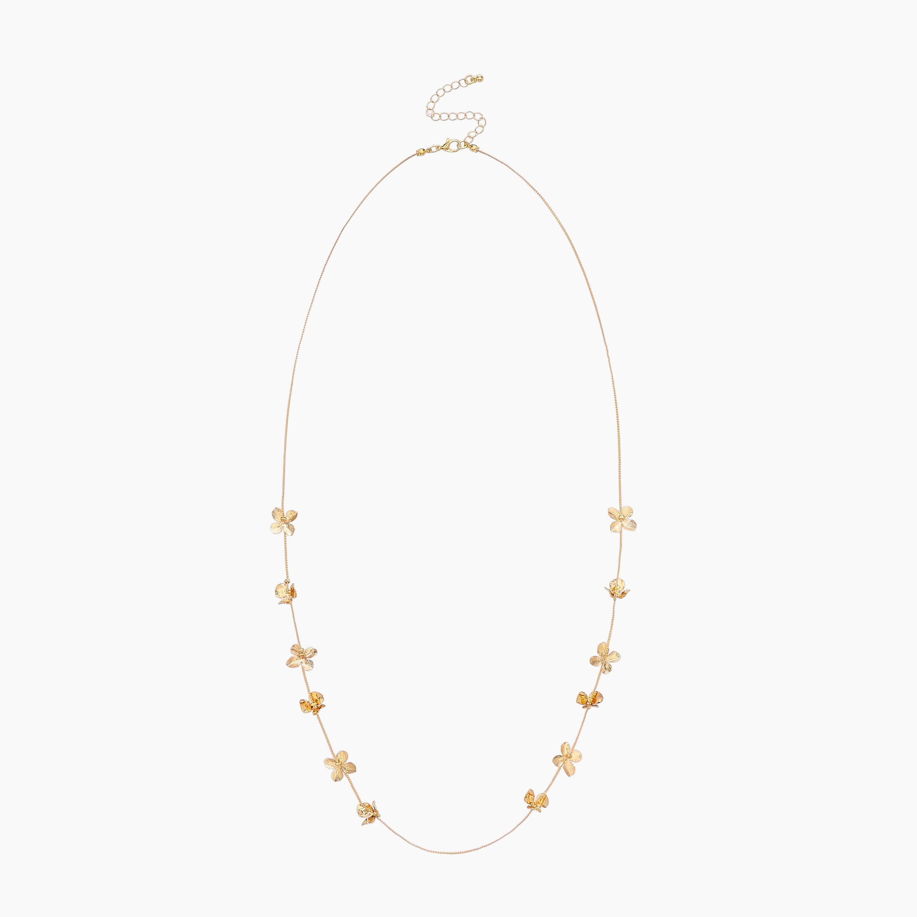 Metal Necklace with Floral Charm Detail-women-watchesandjewellery-jewellery-necklacesandpendants-image-1