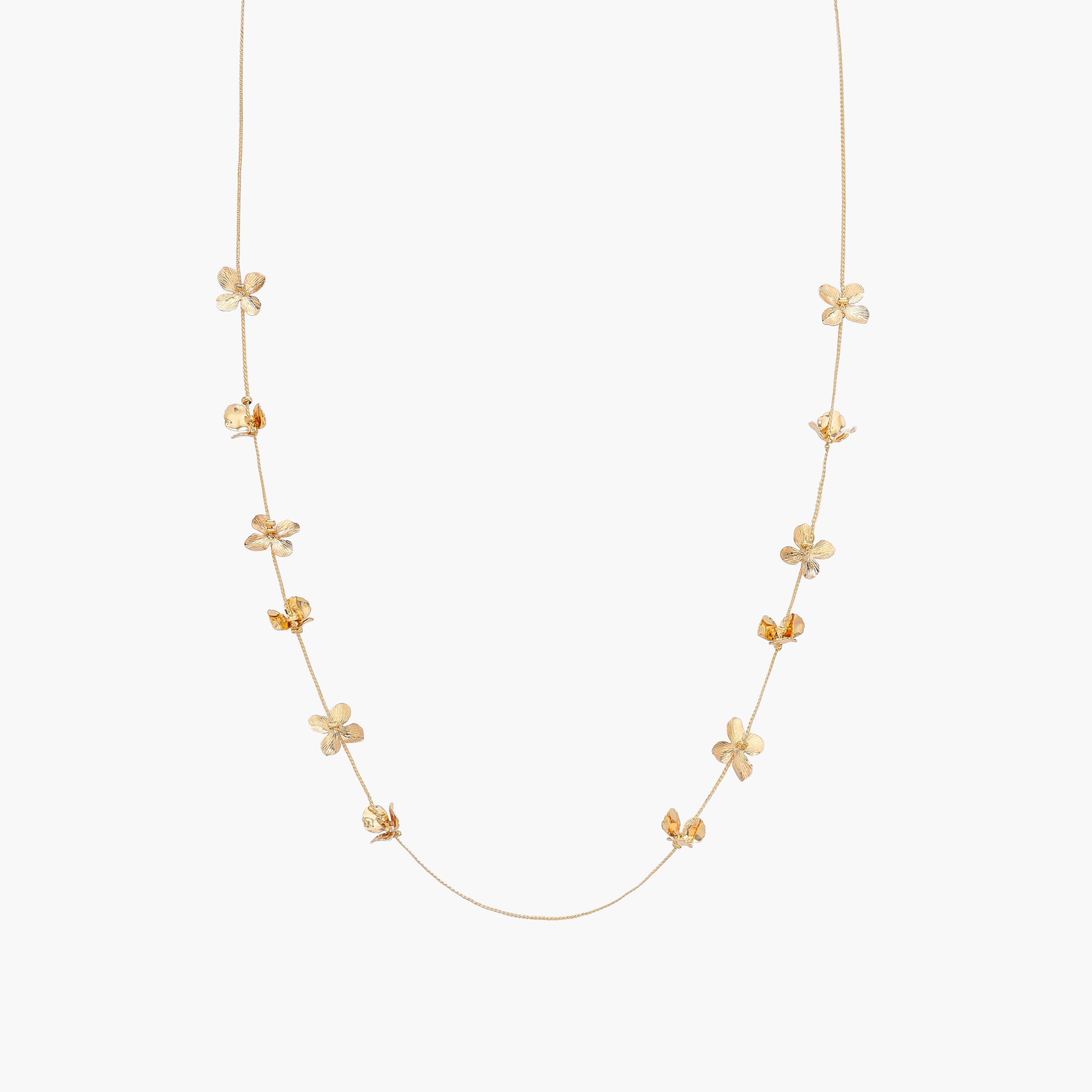 Metal Necklace with Floral Charm Detail-women-watchesandjewellery-jewellery-necklacesandpendants-image-2