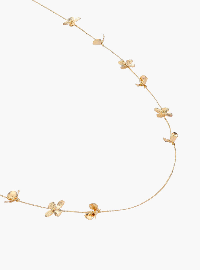 Metal Necklace with Floral Charm Detail-women-watchesandjewellery-jewellery-necklacesandpendants-image-3