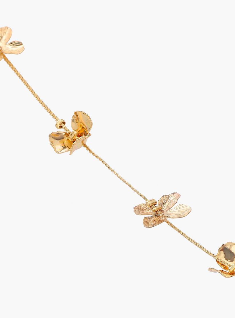 Metal Necklace with Floral Charm Detail-women-watchesandjewellery-jewellery-necklacesandpendants-image-5