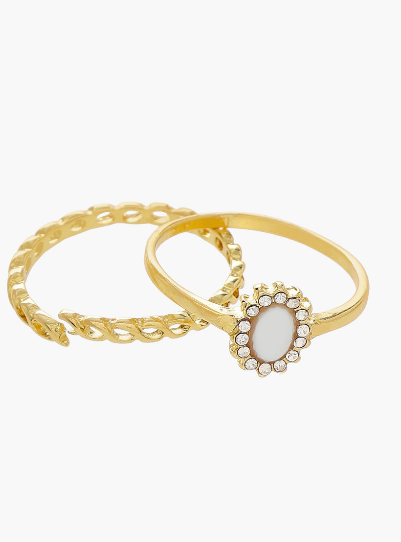 Assorted Metal Gold Tone Ring - Set of 8-women-watchesandjewellery-jewellery-rings-image-3