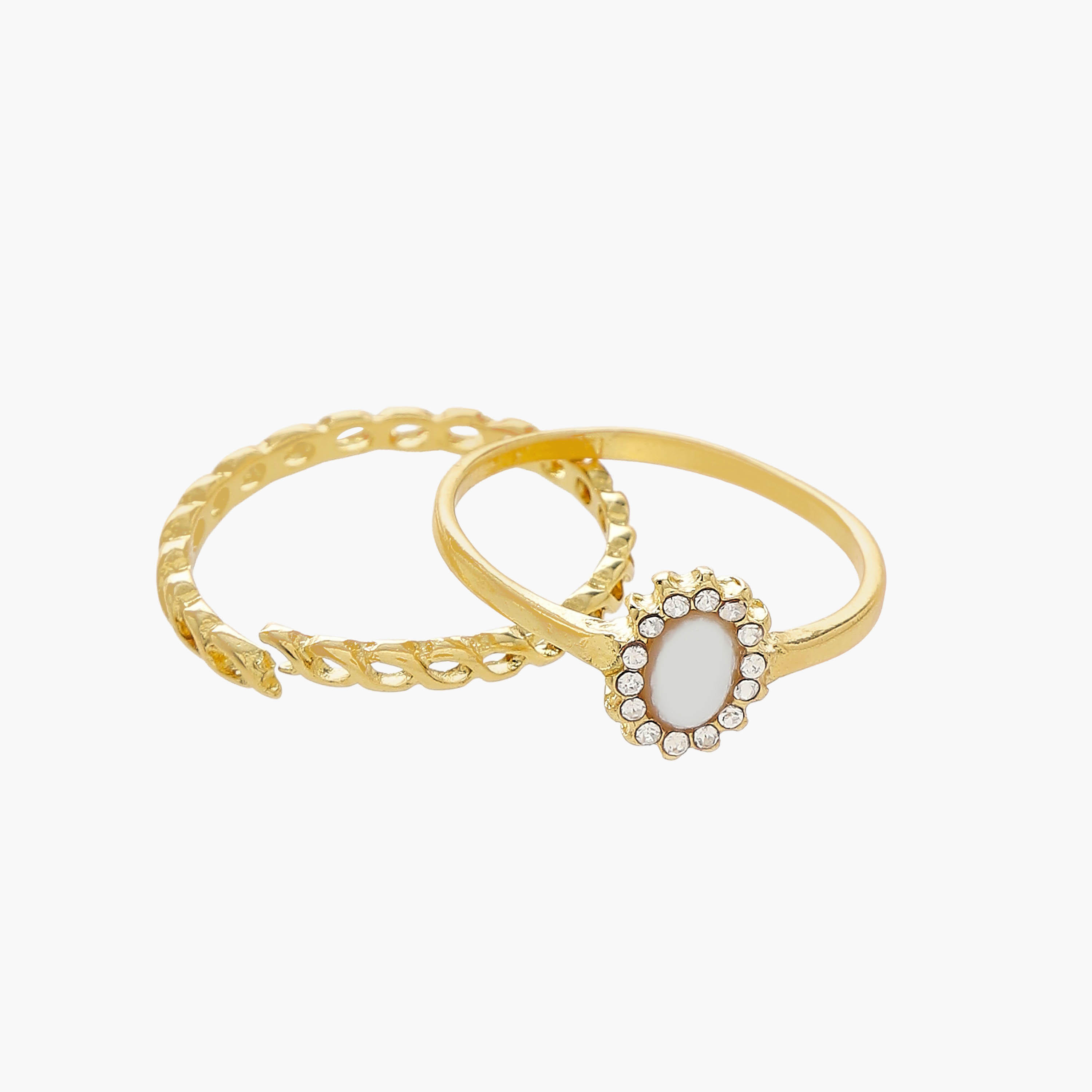 Embellished Metallic Ring - Set of 8-women-watchesandjewellery-jewellery-rings-image-3