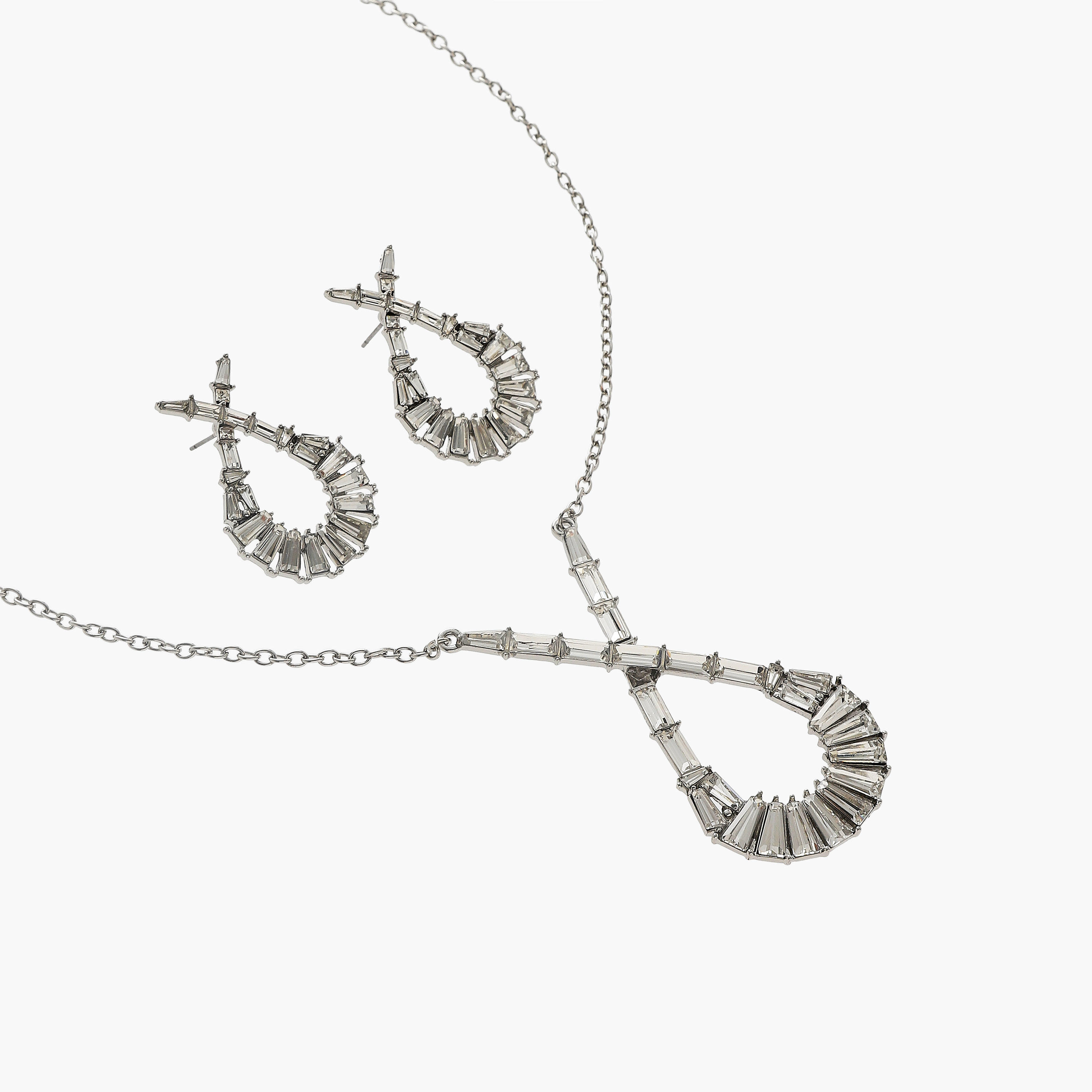 Set of 2 - Cubic Zirconia Embellished Necklace and Earrings-women-watchesandjewellery-jewellery-jewellerysets-image-3