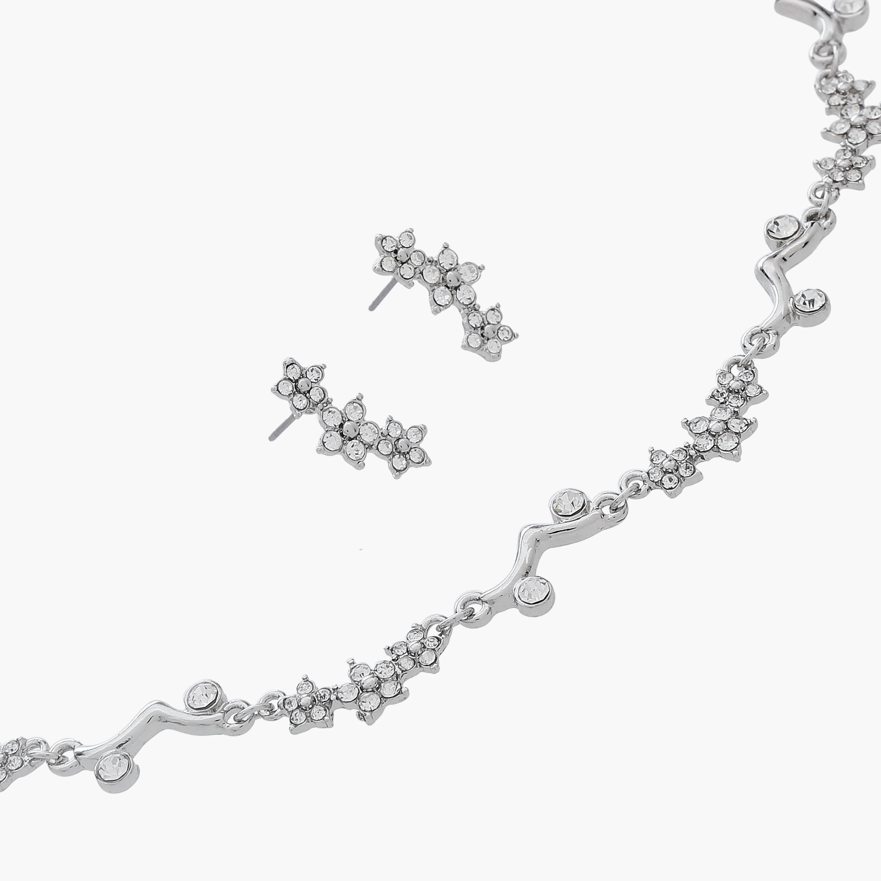 طقم عقد وحلقان مزينة بالأحجار – قطعتين-women-watchesandjewellery-jewellery-jewellerysets-image-3